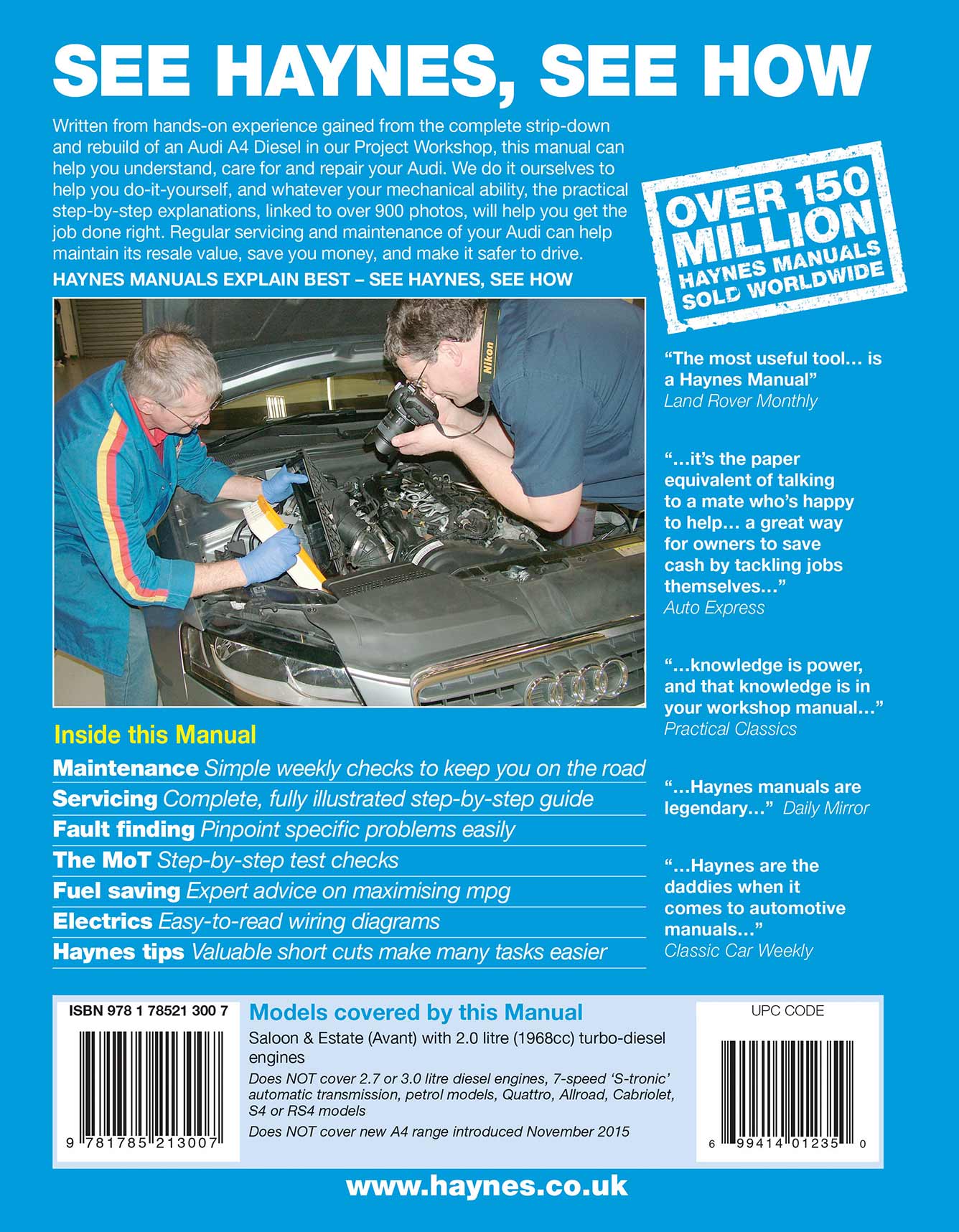 Audi A4 Diesel (Mar 2008-Oct 2015) Haynes Repair Manual 08 to 65 - Image 3