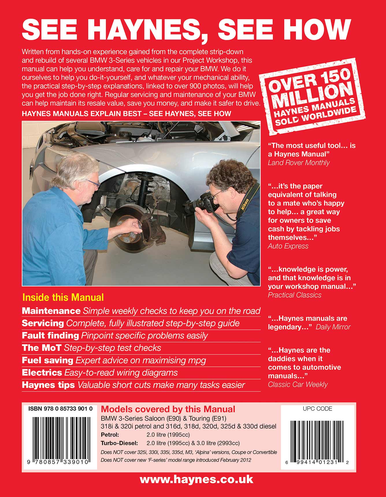 BMW 3-Series (Sept 08-Feb 2012) Haynes Repair Manual - Image 3