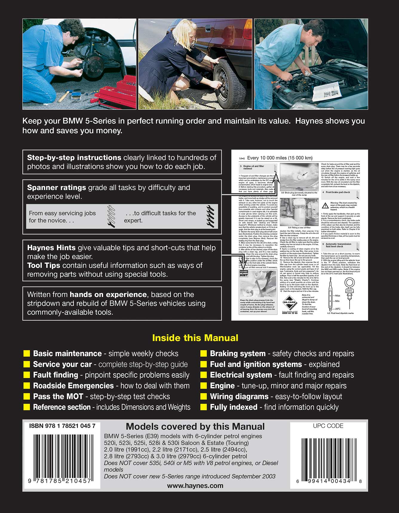 BMW 5-Series 6-cyl Petrol (April 1996-Aug 2003) Haynes Repair Manual - Image 2