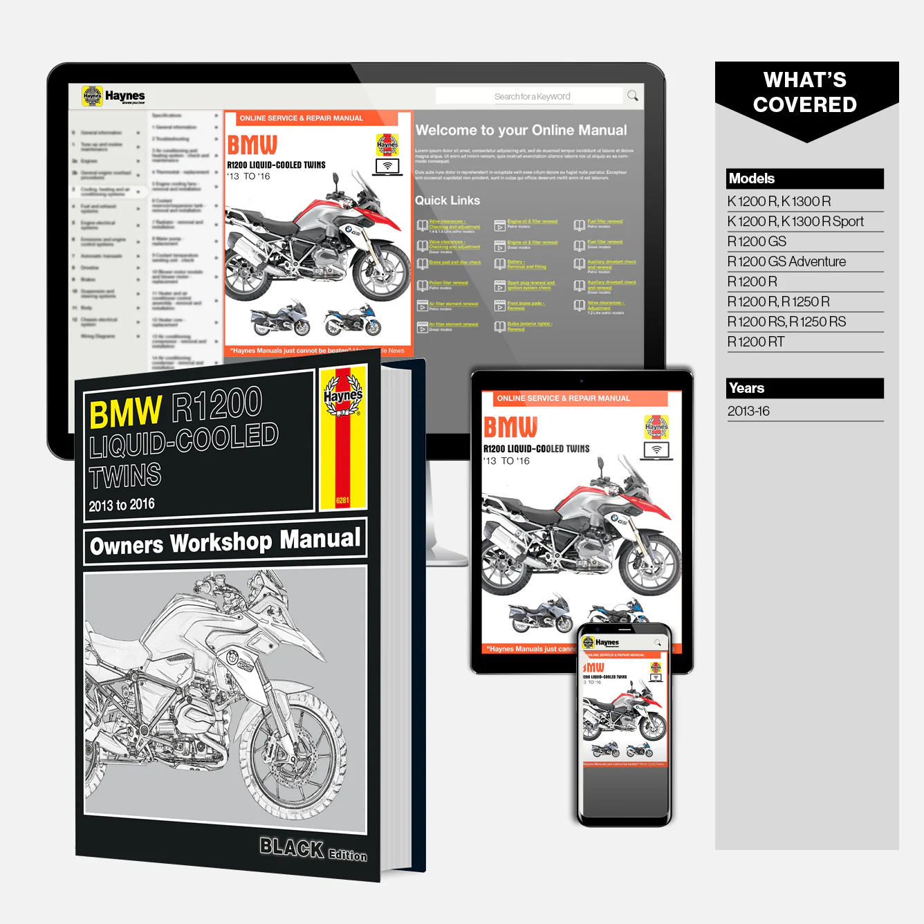 BMW R1200 dohc liquid-cooled Twins (2013-2016) Haynes Repair Manual - Premium Hardback Black Edition - Image 9