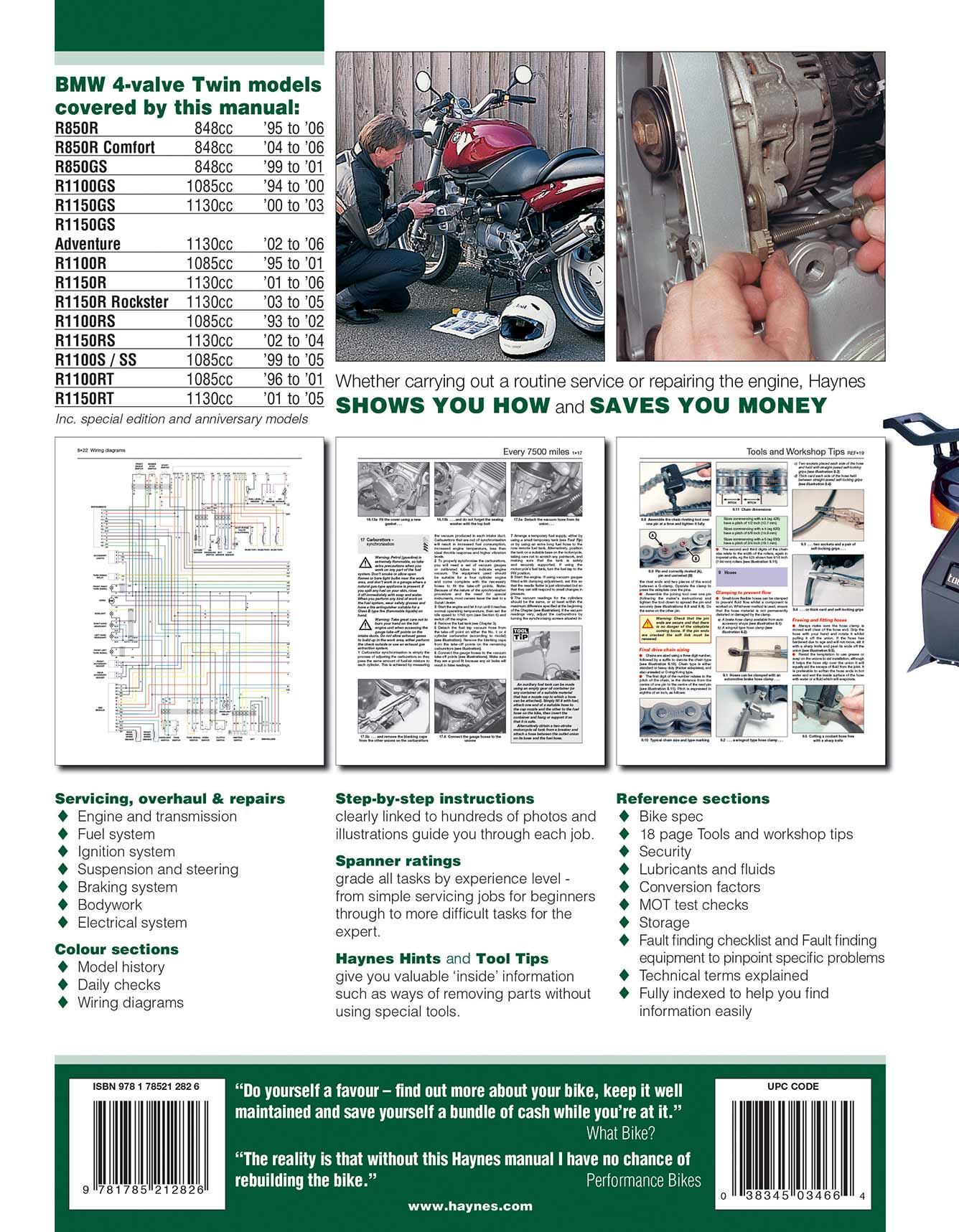 BMW R850, 1100 & 1150 4-valve Twins (1993-2006) Haynes Repair Manual - Image 3