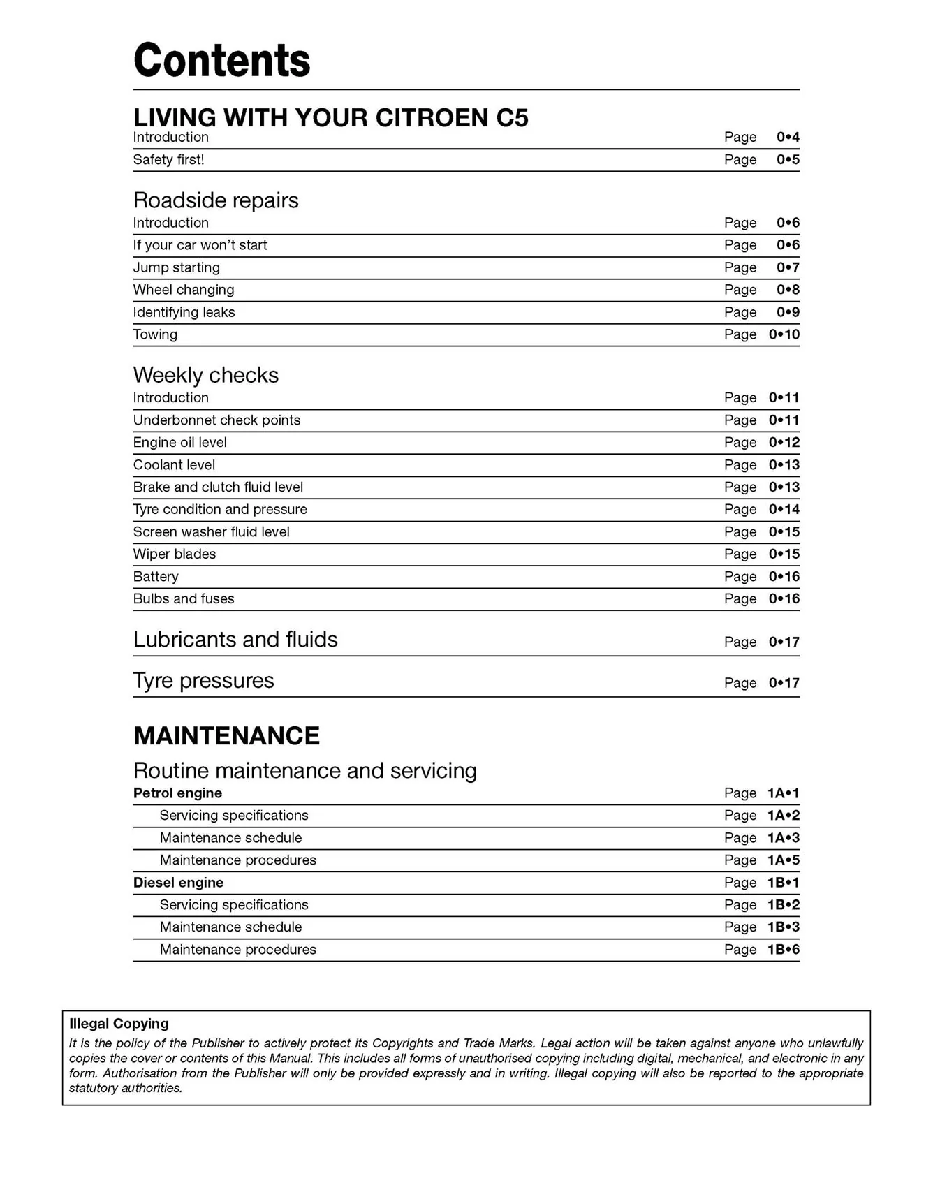 Citroen C5 Petrol & Diesel (2001-Mar 2008) Haynes Repair Manual - Image 4
