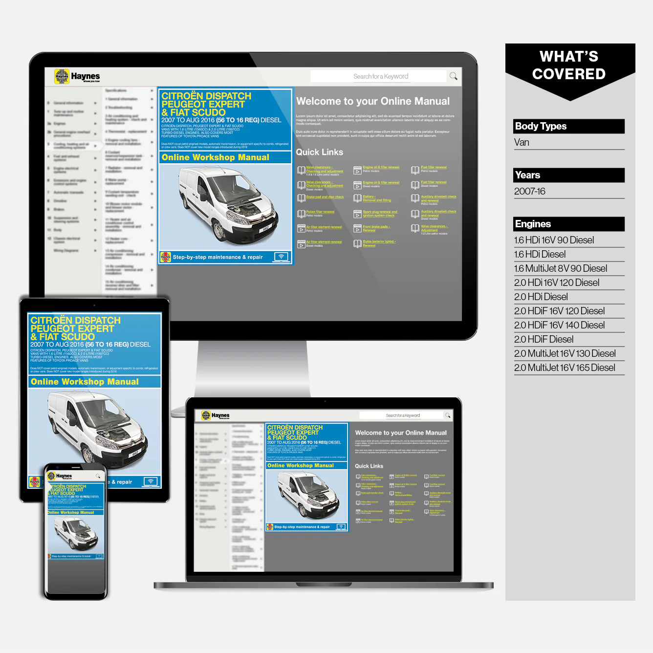 Citroen Dispatch, Peugeot Expert & Fiat Scudo Diesel 56 to 16 (2007-Aug 2016) Haynes Repair Manual - Image 9