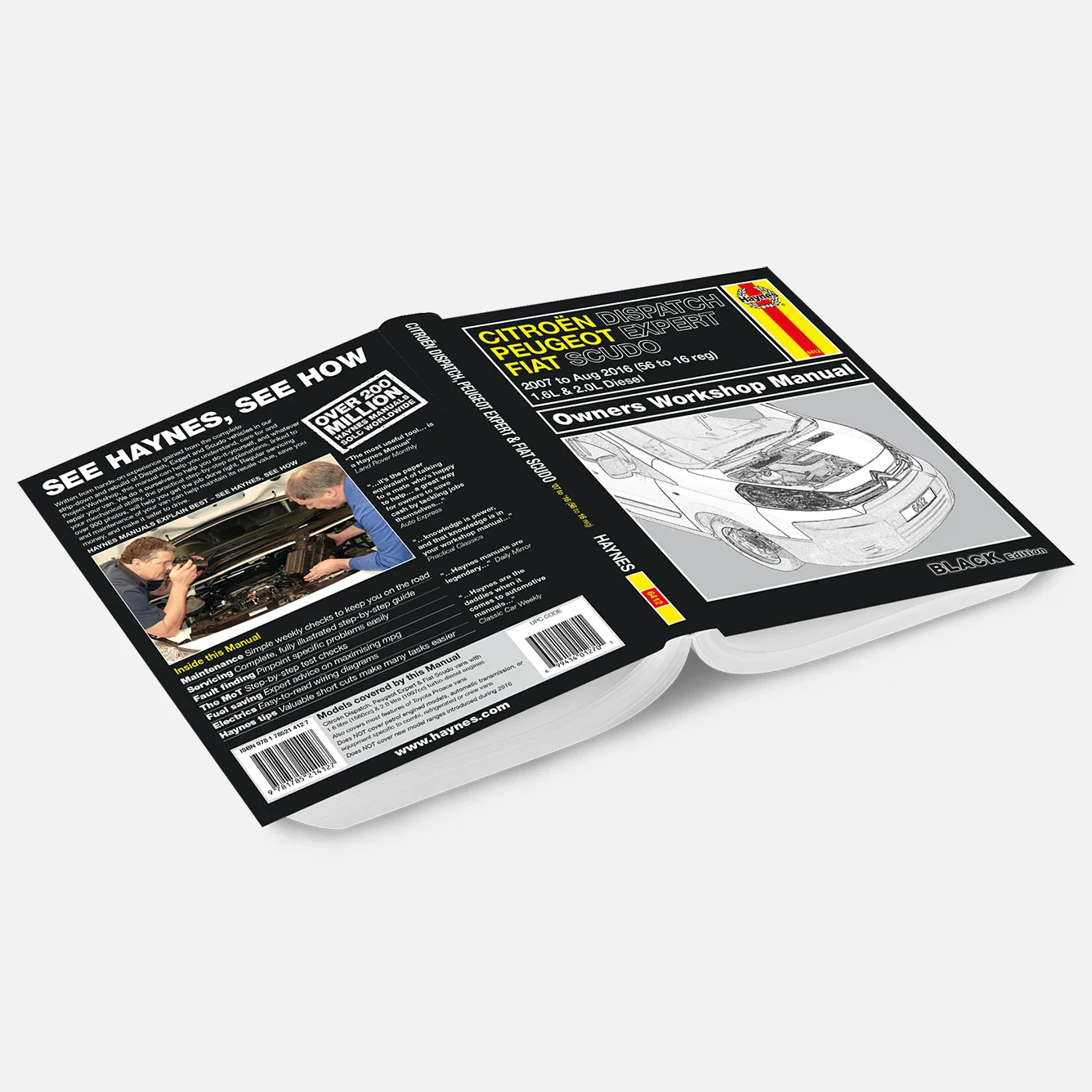 Citroen Dispatch, Peugeot Expert & Fiat Scudo Diesel 56 to 16 (2007-Aug 2016) Haynes Repair Manual - Premium Hardback Black Edition - Image 2