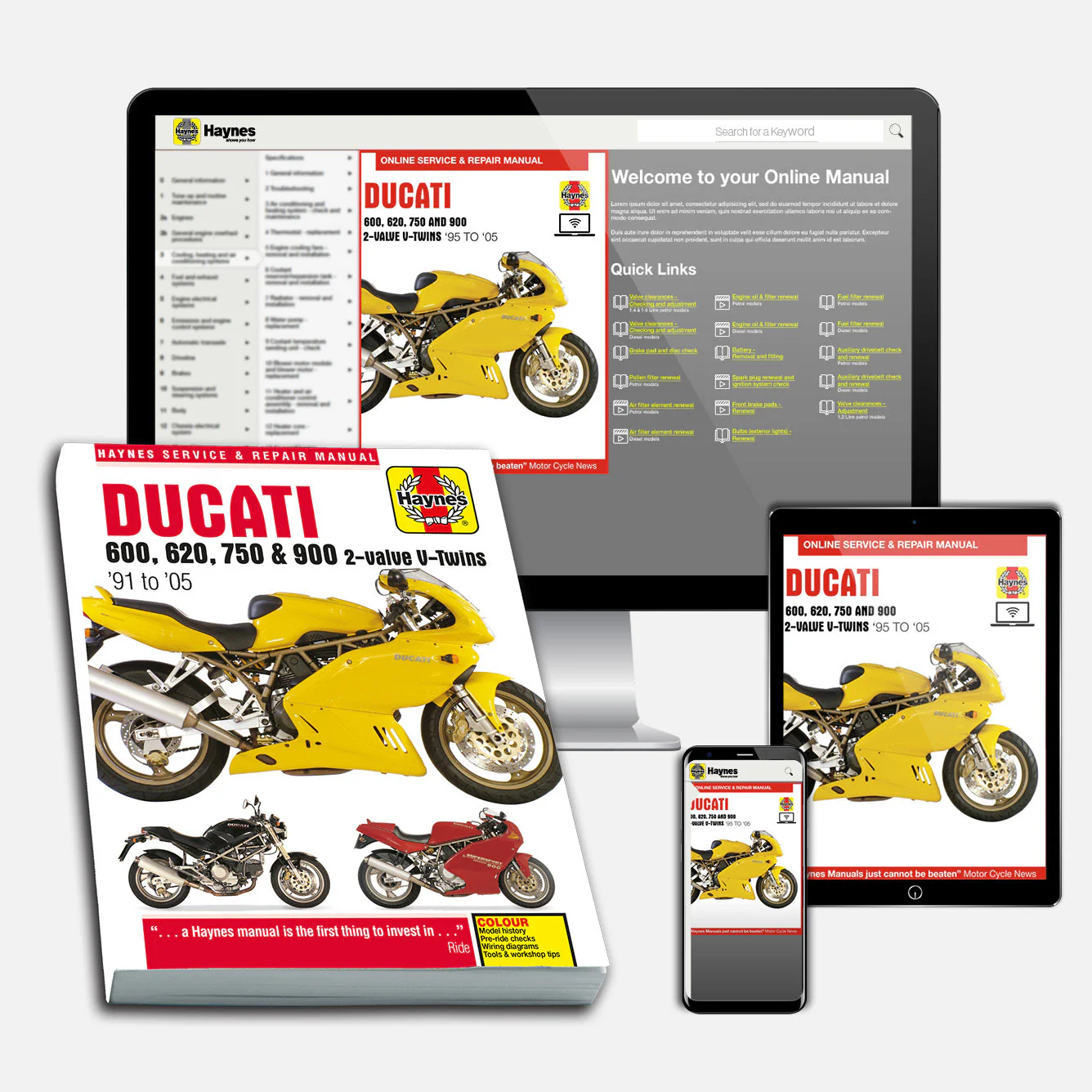 Ducati 600, 620, 750 & 900 2-valve V-Twins (1991-2005) Haynes Repair Manual