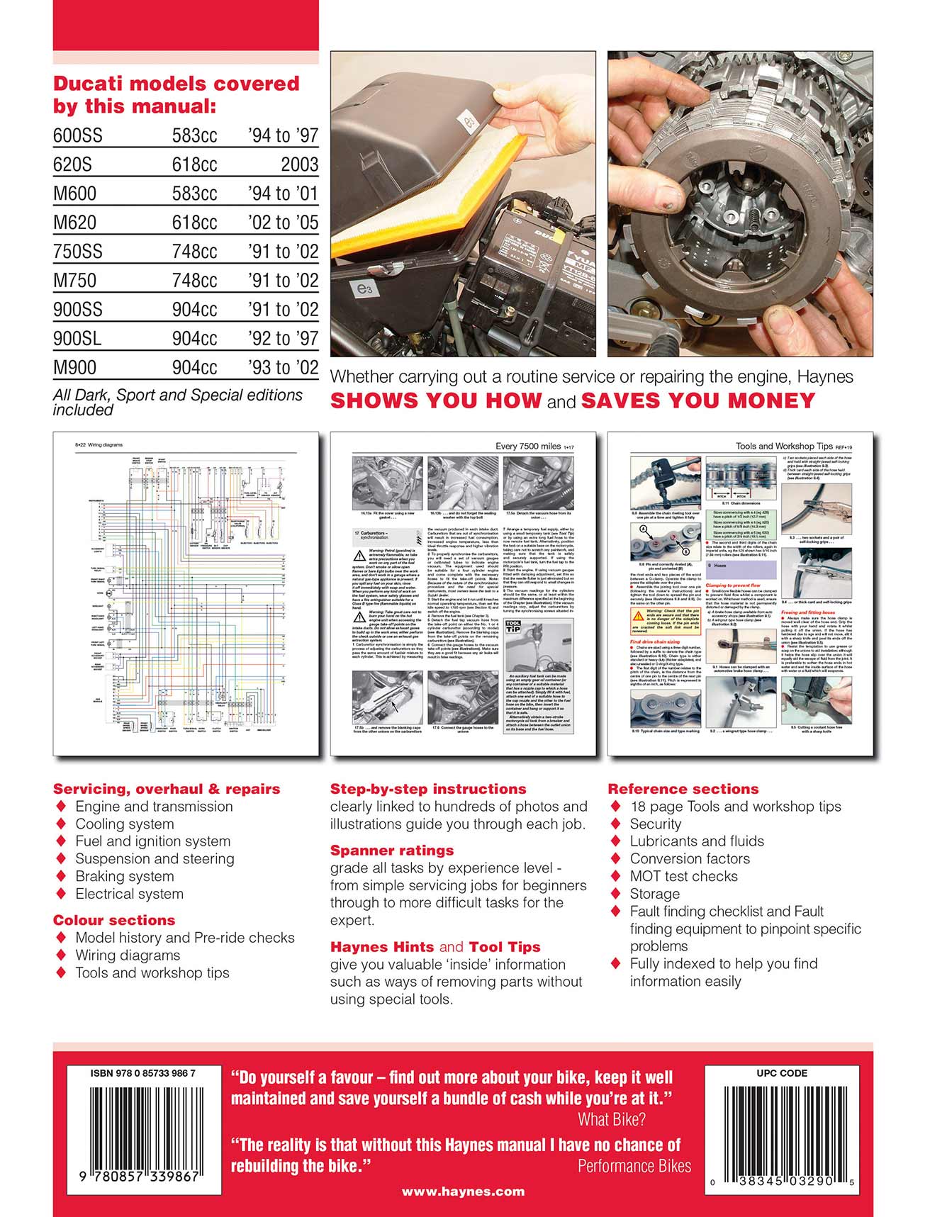 Ducati 600, 620, 750 & 900 2-valve V-Twins (1991-2005) Haynes Repair Manual - Image 3