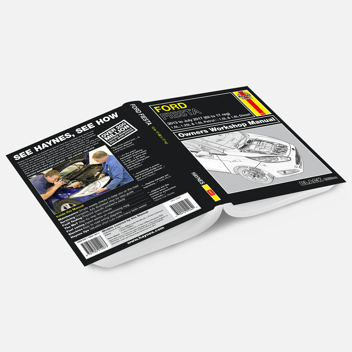 Ford Fiesta Petrol & Diesel (2013-2017) 62 to 17 Haynes Repair Manual - Premium Hardback Black Edition - Image 2