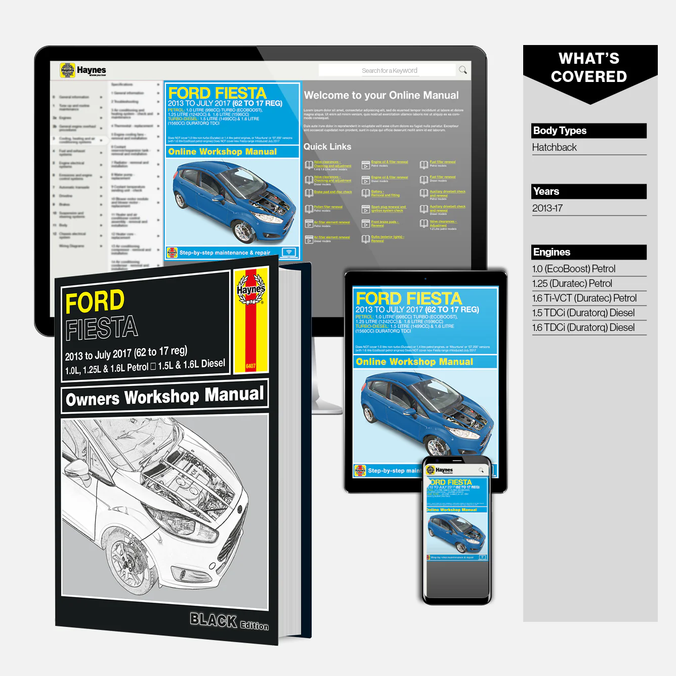 Ford Fiesta Petrol & Diesel (2013-2017) 62 to 17 Haynes Repair Manual - Premium Hardback Black Edition - Image 9