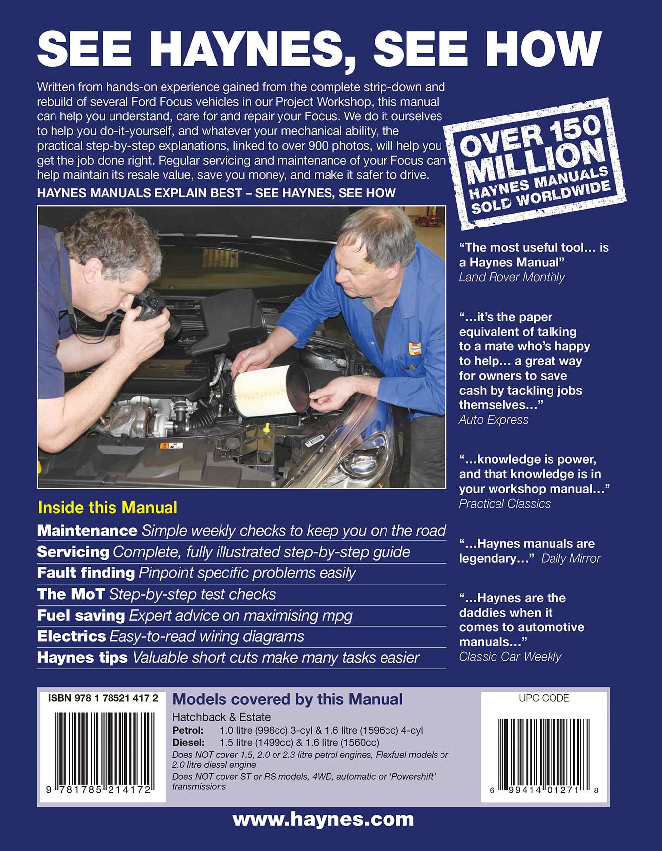 Ford Focus Petrol & Diesel 64 to 18 (Oct 2014-2018) Haynes Repair Manual - Image 3