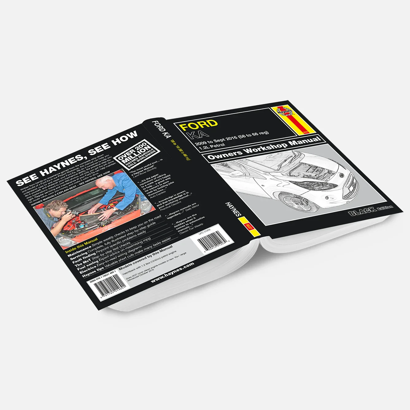 Ford Ka (2009-2016) Haynes Repair Manual - Premium Hardback Black Edition - Image 2
