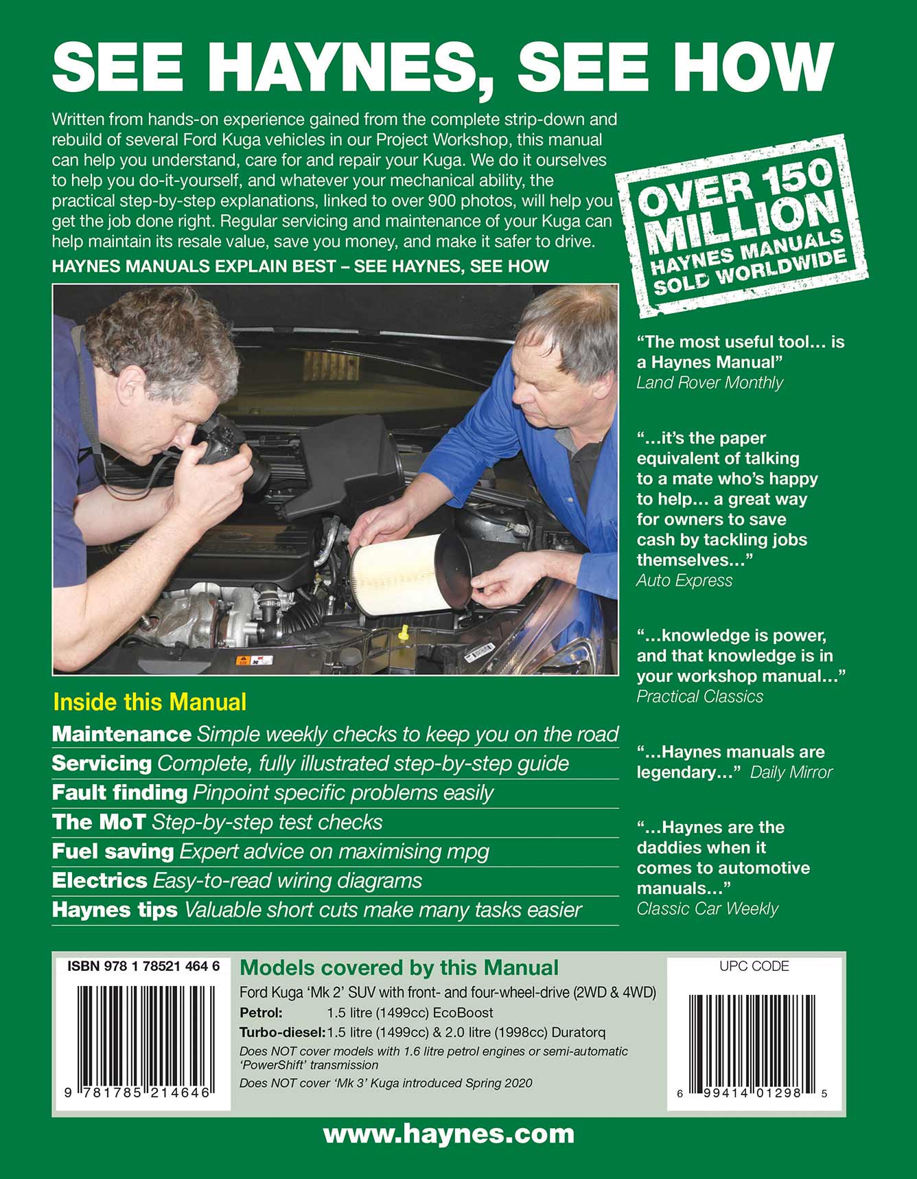 Ford Kuga 2013-Feb 2020 (62 to 69) Haynes Repair Manual - Image 3