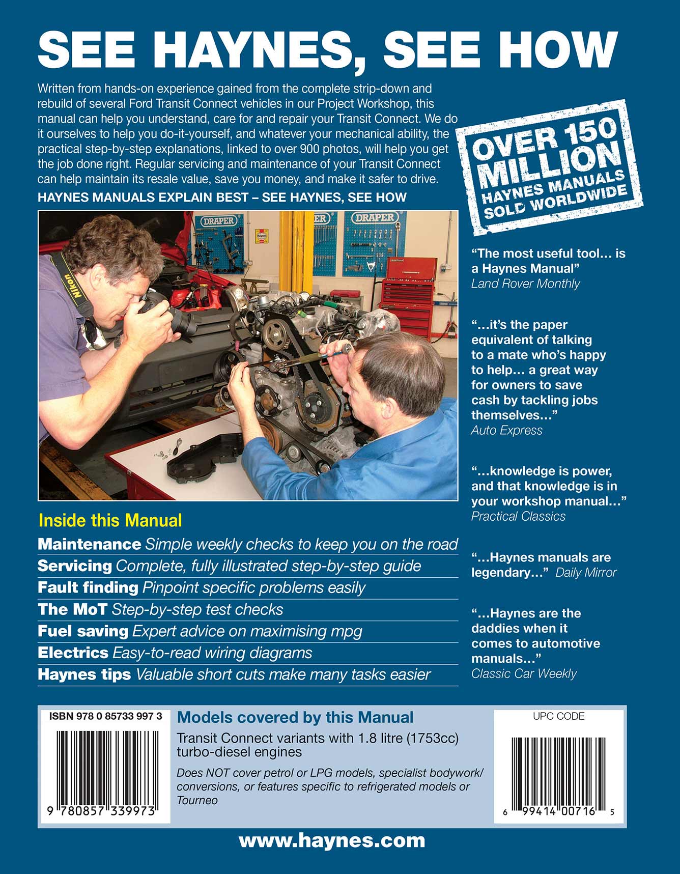 Ford Transit Connect Diesel (2002-2011) Haynes Repair Manual - Image 3
