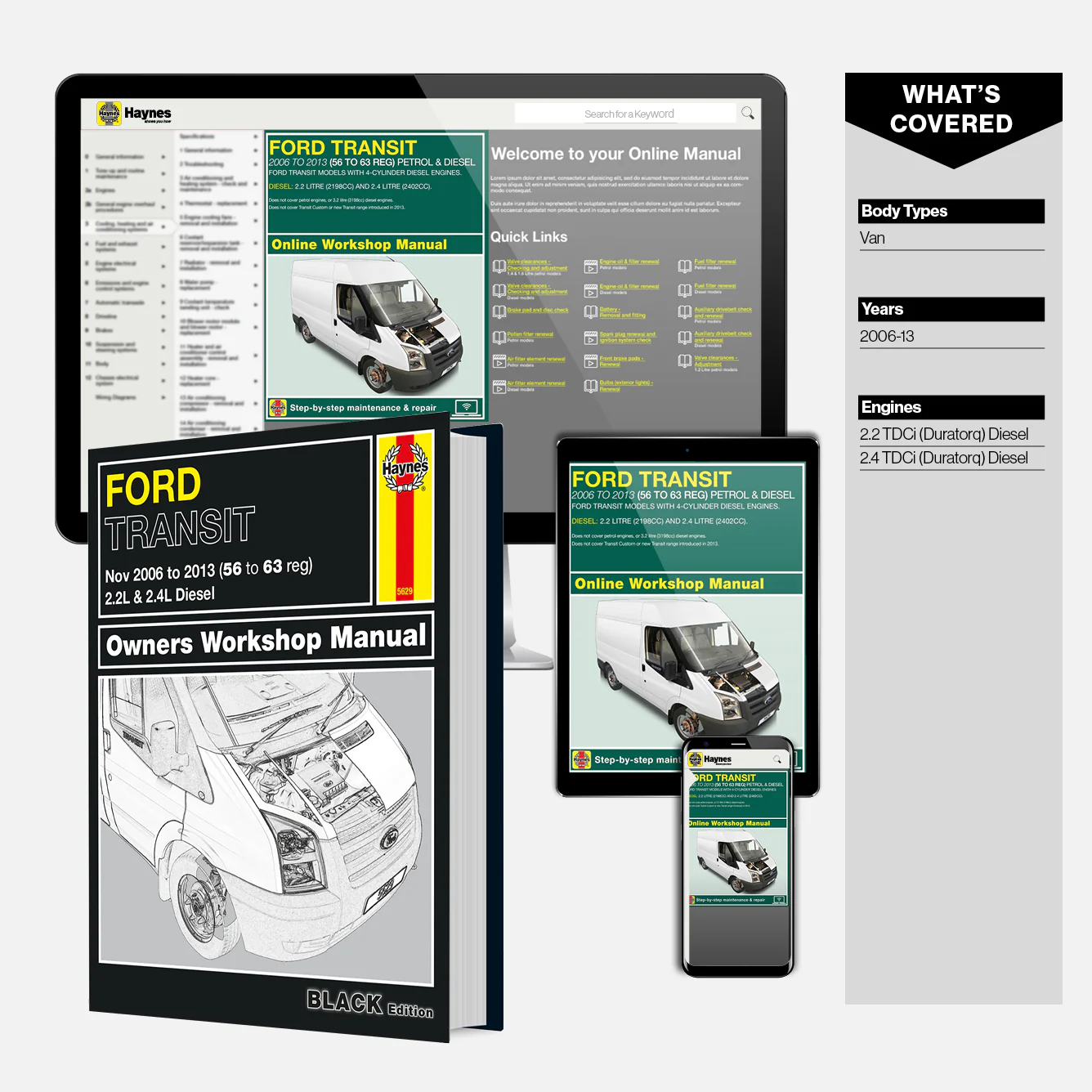 Ford Transit Diesel (2006-2013) Haynes Repair Manual - Premium Hardback Black Edition - Image 9