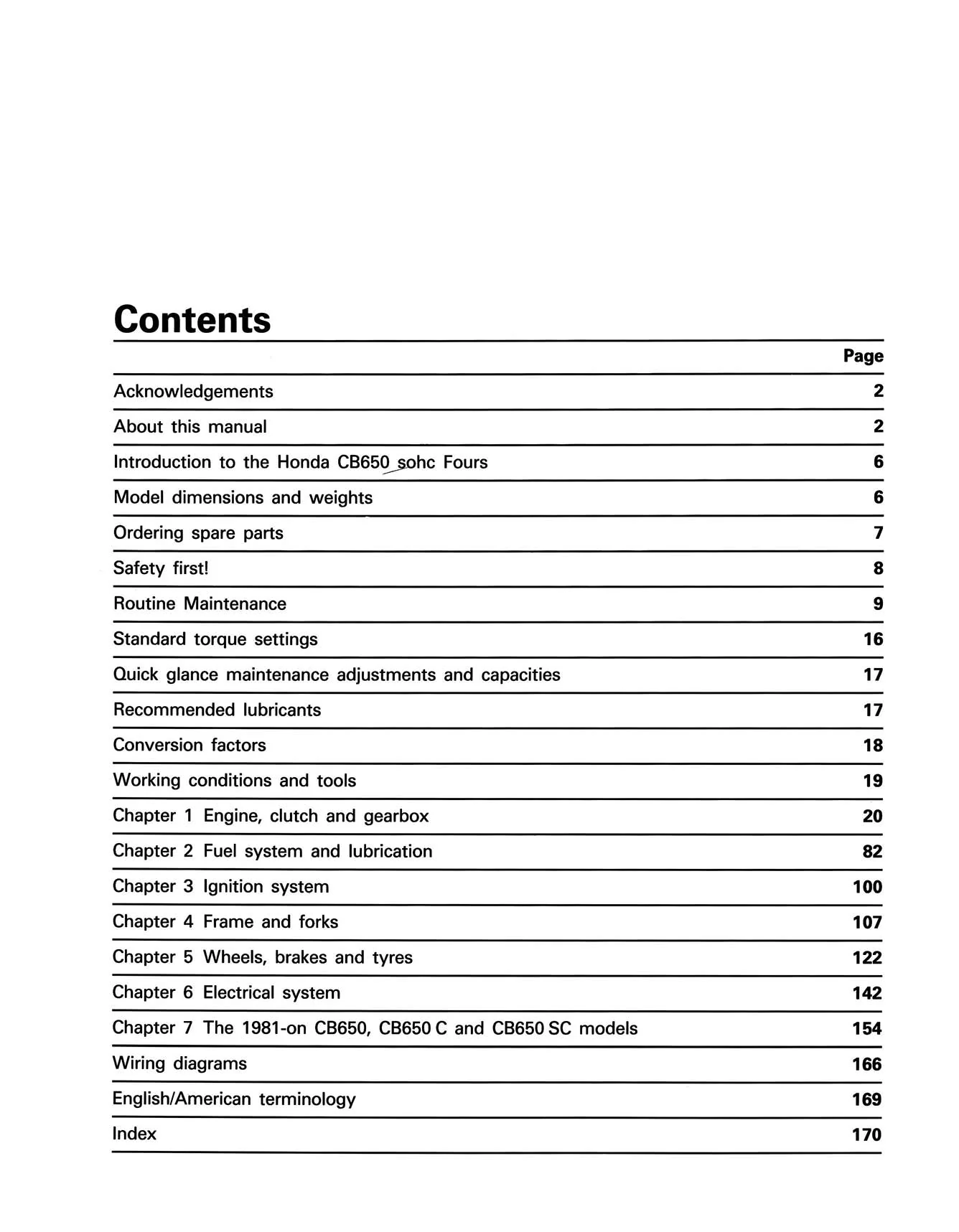 Honda CB650 sohc Fours (1978-1984) Haynes Repair Manual - Image 3