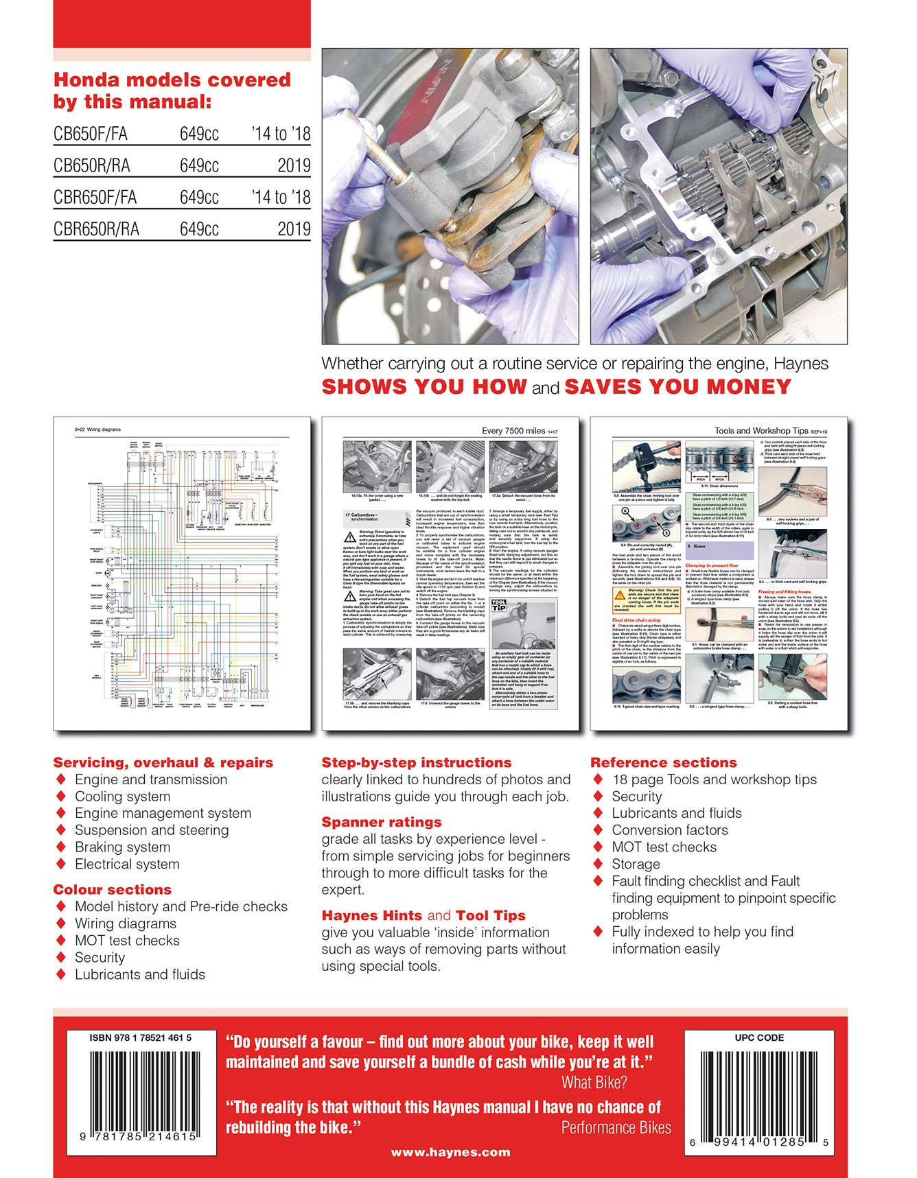 Honda CB650F & CBR650F, CB650R & CBR650R (2014-2019) Haynes Repair Manual - Image 3