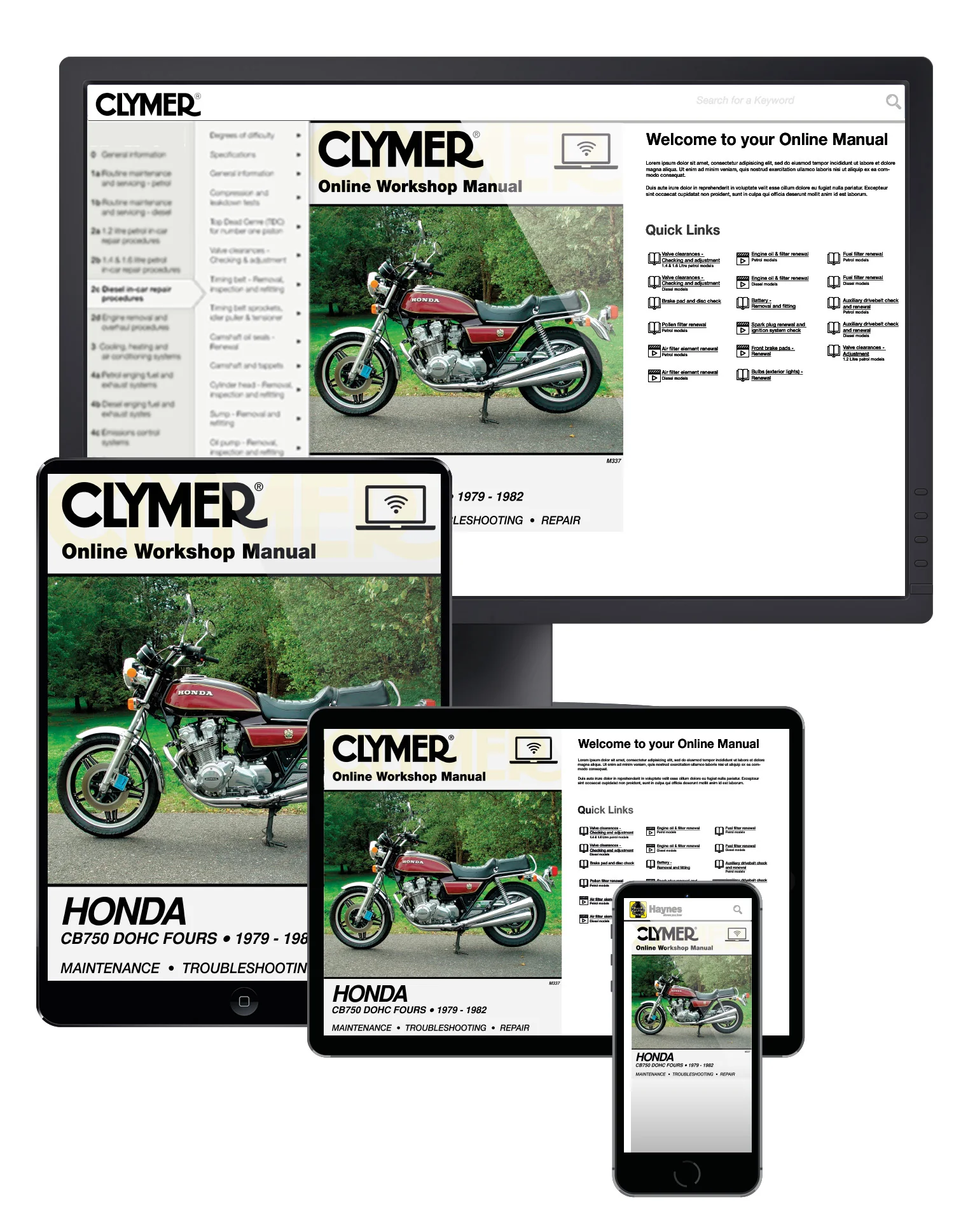 Honda CB750 Dual Overhead Cam Motorcycle, 1979-1982 Service Repair Manual - Image 2