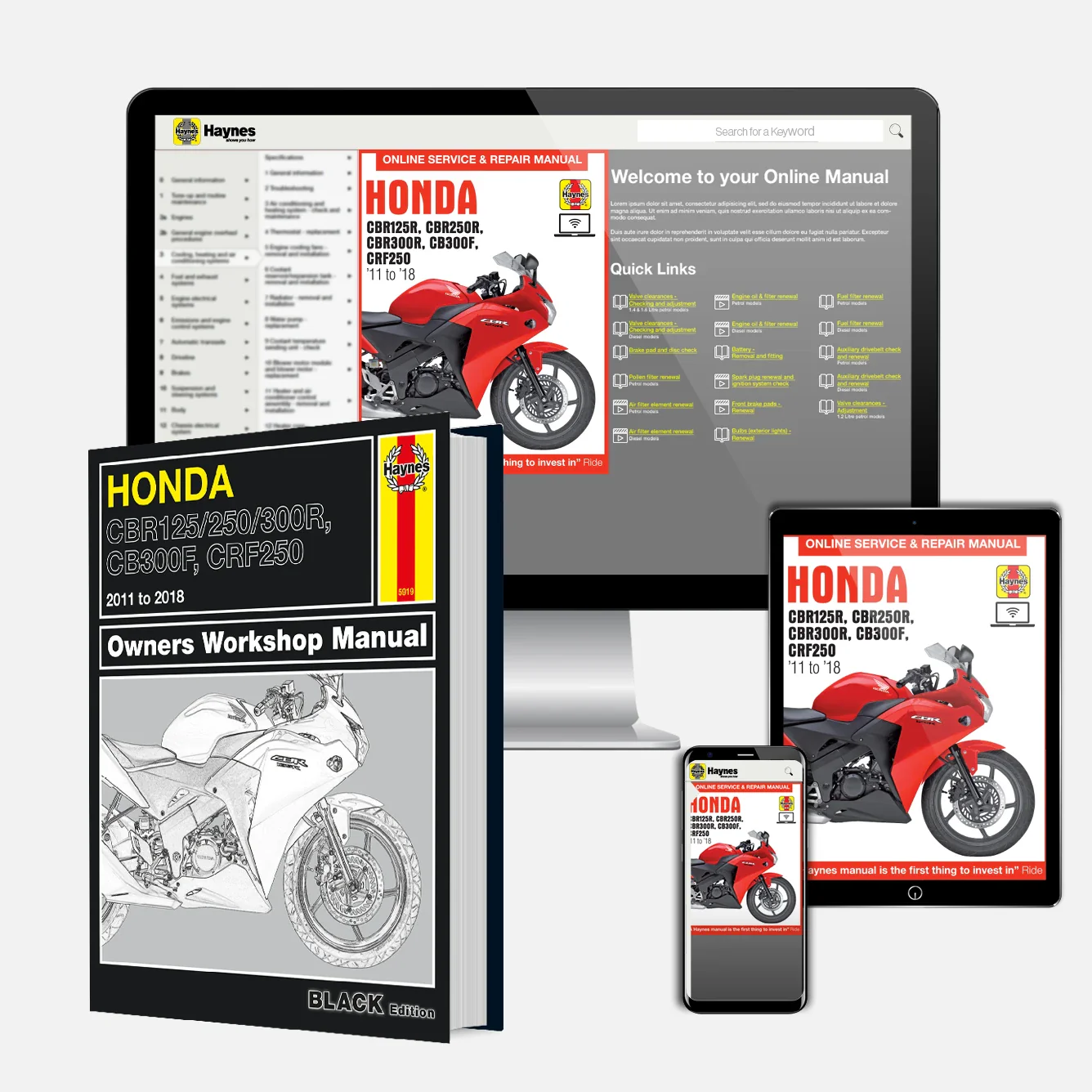 Honda CBR125/250/300R, CB300F & CRF250L/M (2011-2018) Haynes Repair Manual - Premium Hardback Edition - Image 9