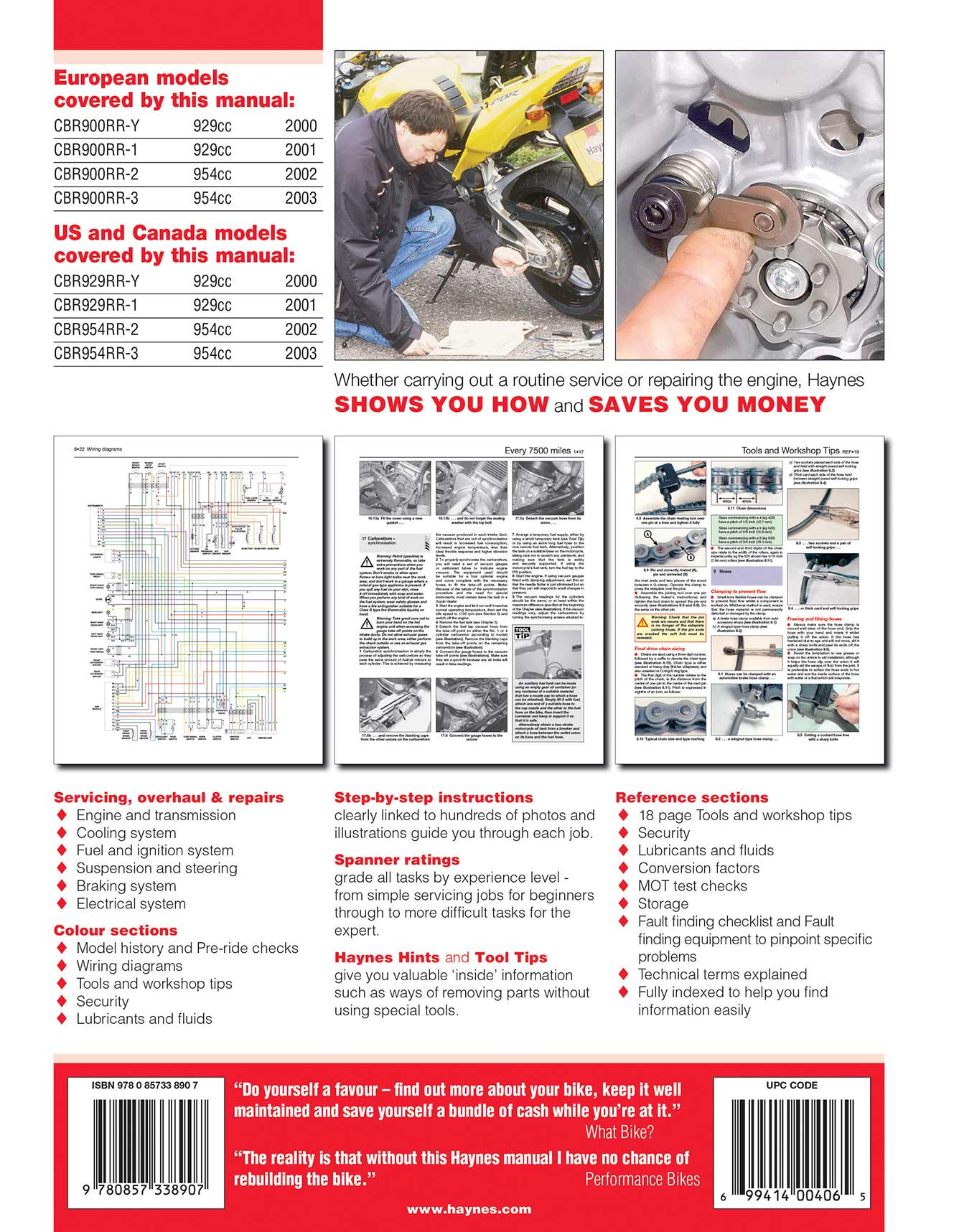 Honda CBR900RR FireBlade (2000-2003) Haynes Repair Manual - Image 2