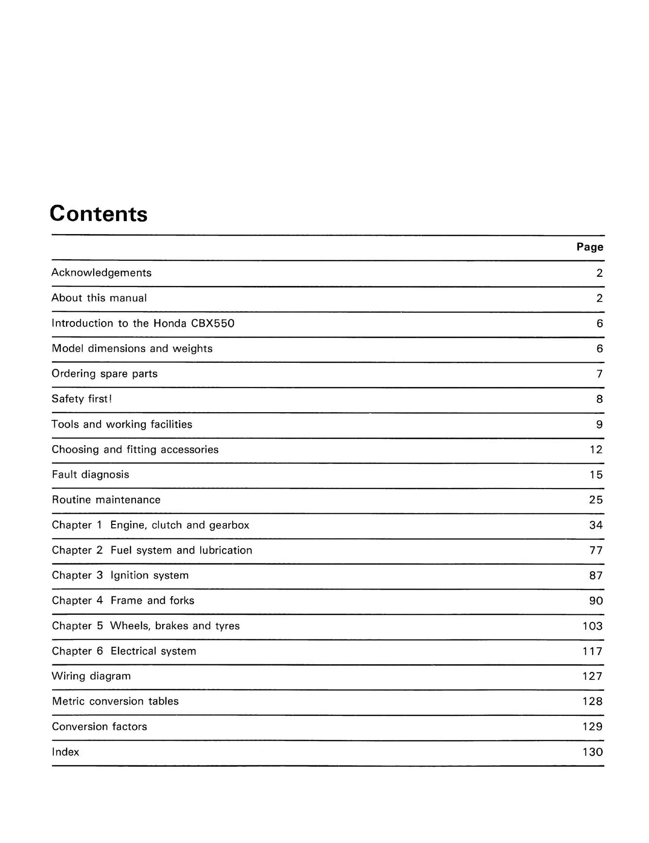 Honda CBX550 Four (1982-1986) Haynes Repair Manual - Image 3