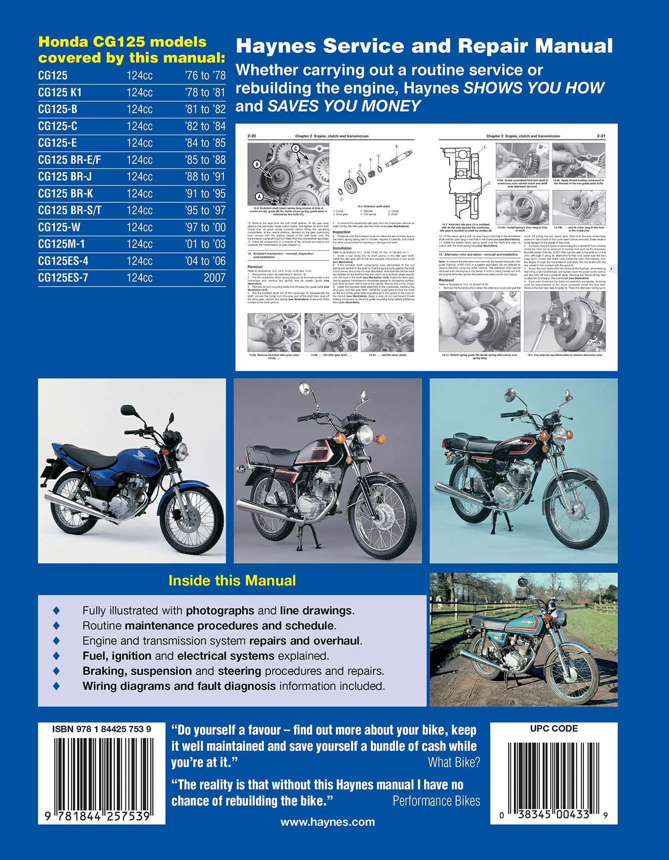 Honda CG125 (1976-2007) Haynes Repair Manual - Image 2