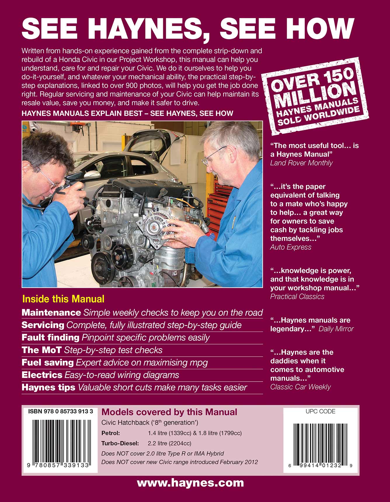 Honda Civic (Jan 2006-2012) Haynes Repair Manual - Image 3