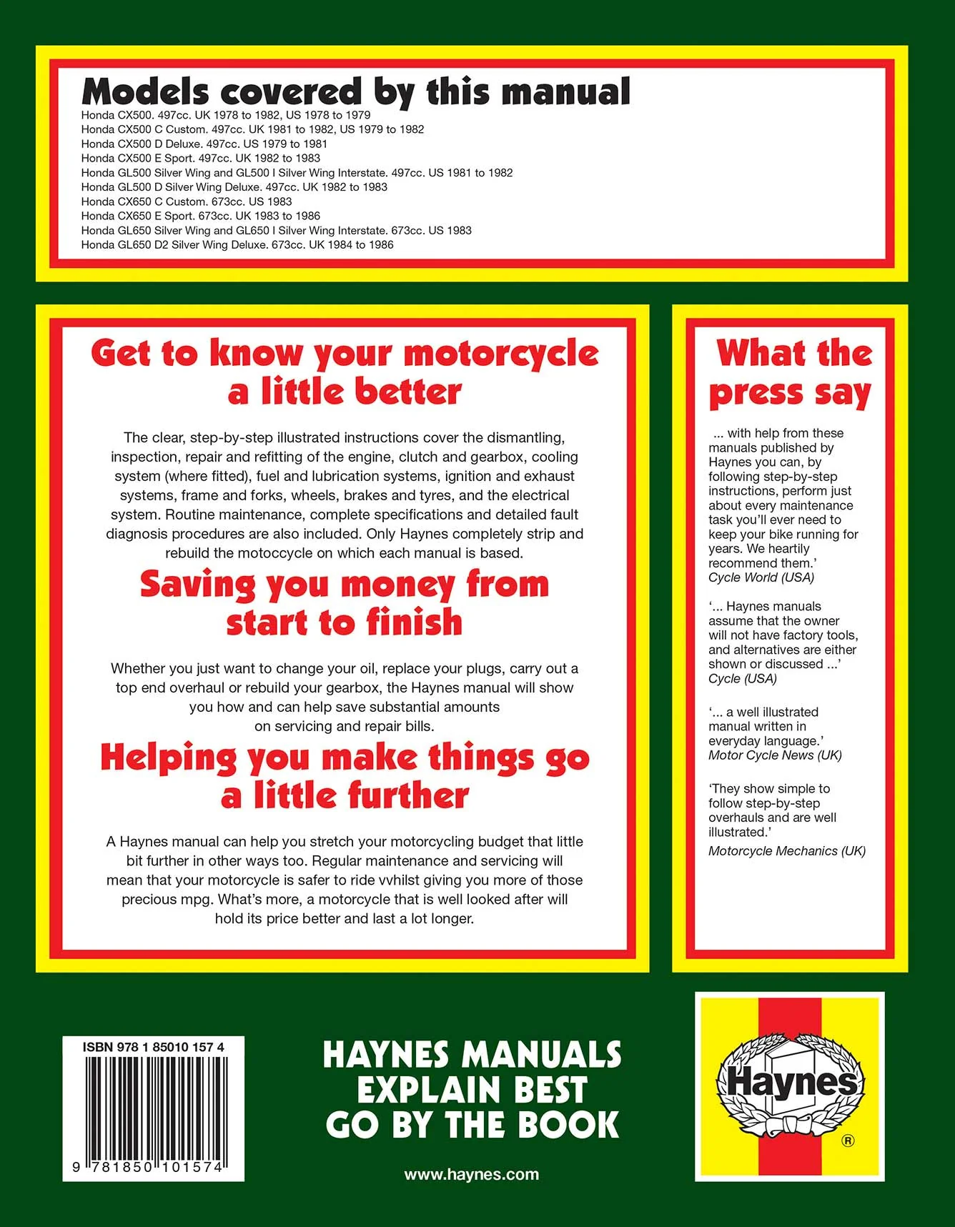 Honda CX/GL500 & 650 V-Twins (1978-1986) Haynes Repair Manual - Image 2