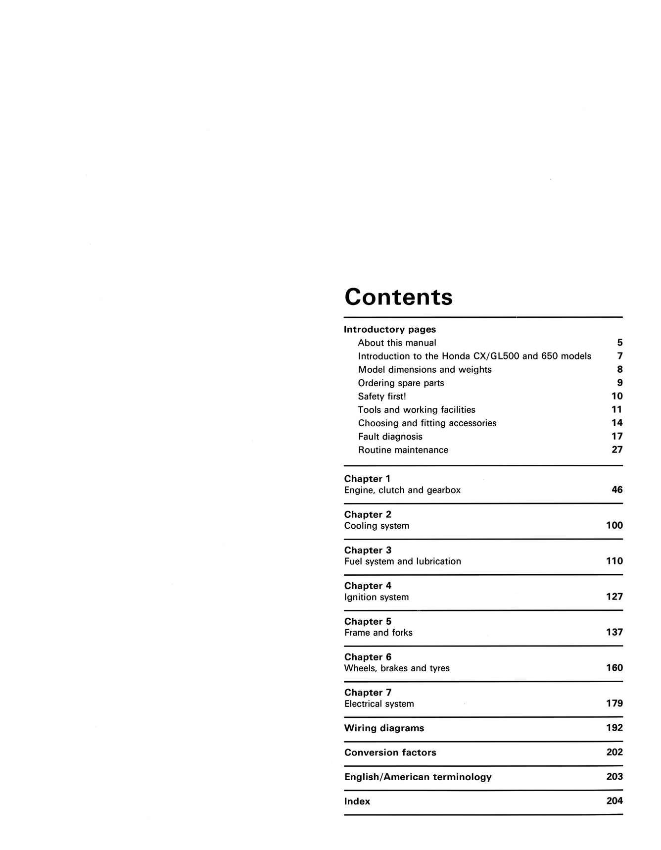 Honda CX/GL500 & 650 V-Twins (1978-1986) Haynes Repair Manual - Image 3