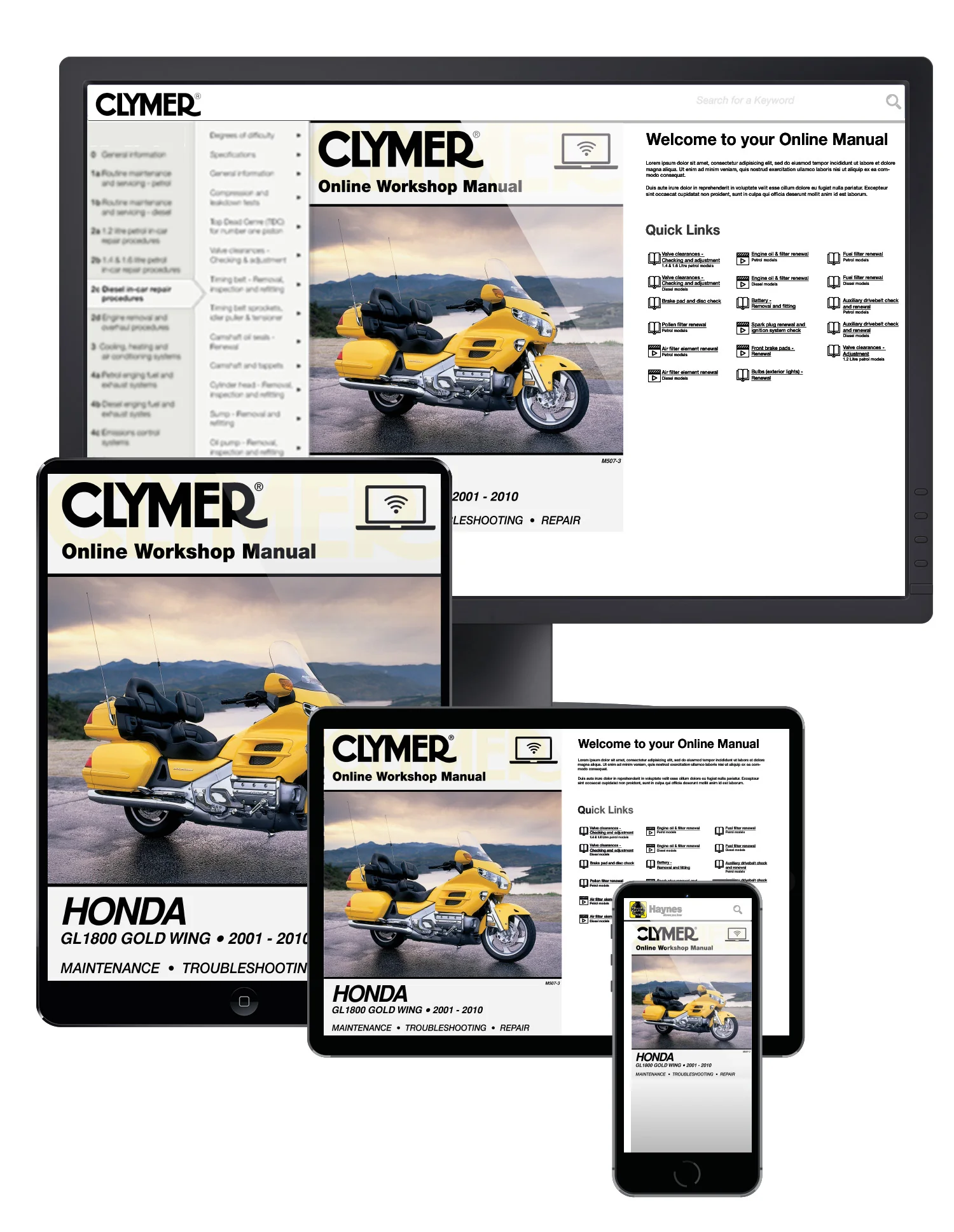Honda GL1800 Gold Wing Motorcycle (2001-2010) Clymer Repair Manual - Image 2