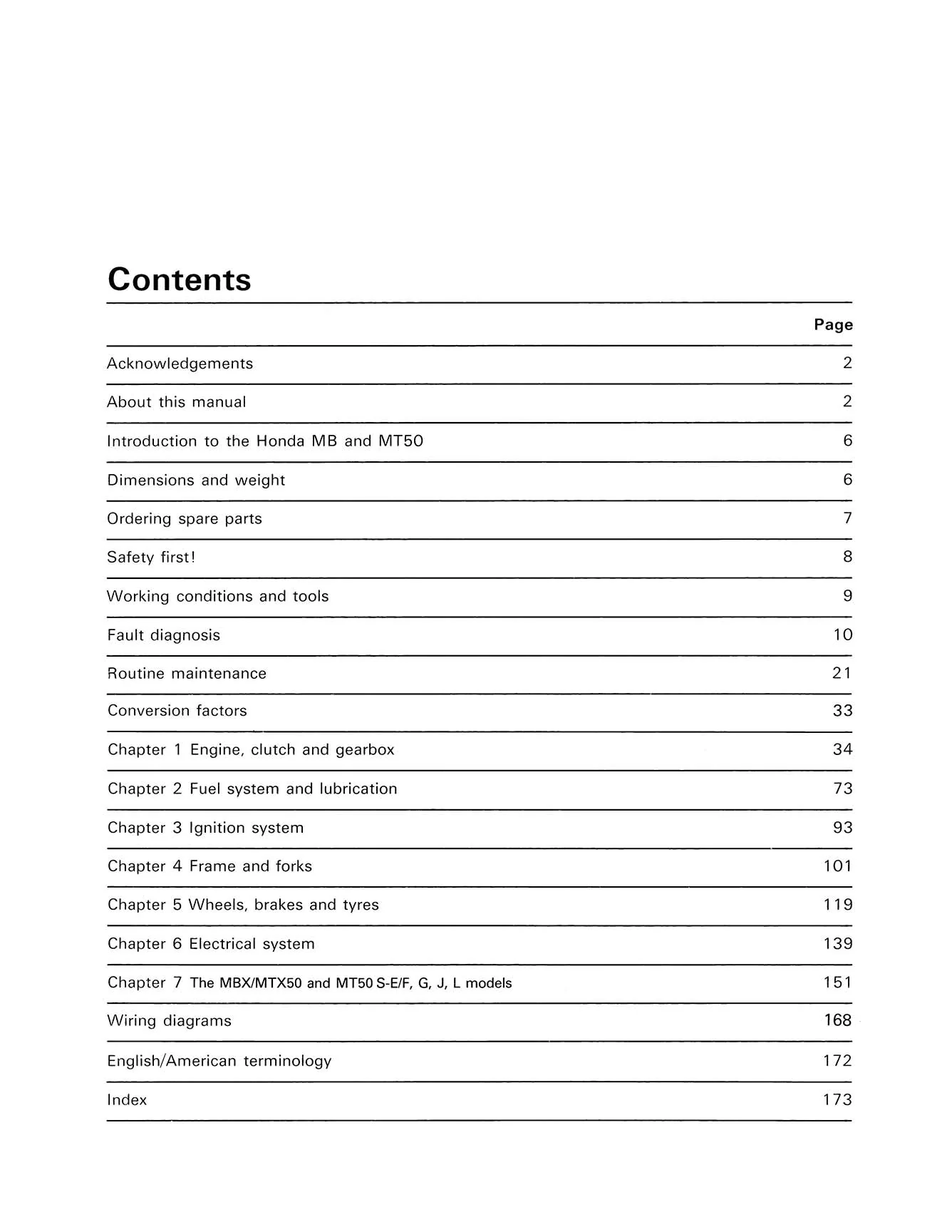 Honda MB, MBX, MT & MTX50 (1980-1993) Haynes Repair Manual - Image 3
