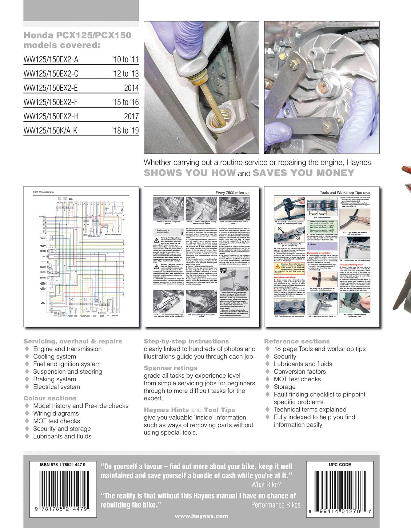 Honda PCX125 & 150 Scooters (2010-2019) Haynes Repair Manual - Image 3