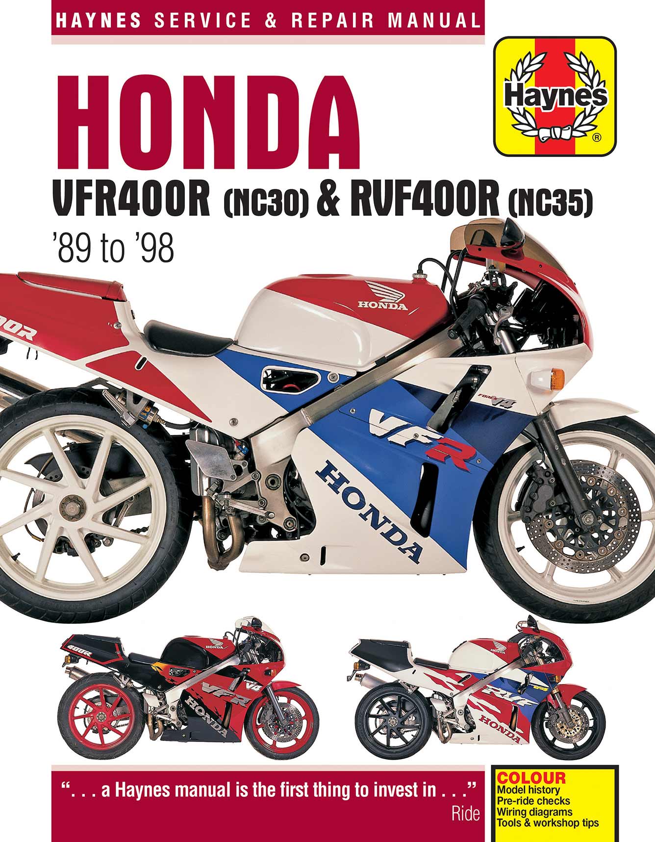 Honda VFR400 (NC30) & RVF400 (NC35) V-Fours (1989-1998) Haynes Repair Manual