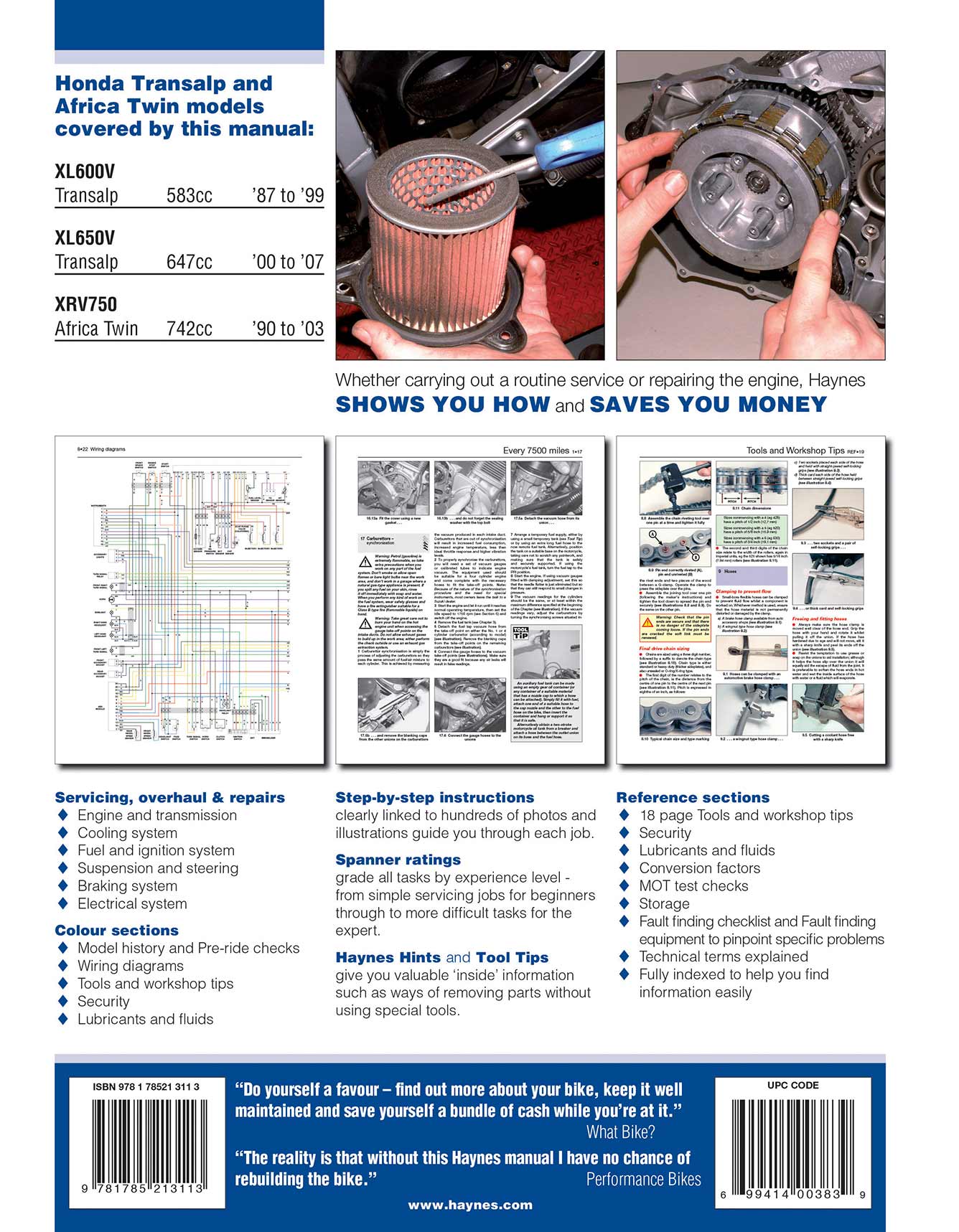 Honda XL600/650V Transalp & XRV750 Africa Twin (1987-2007) Haynes Repair Manual - Image 2