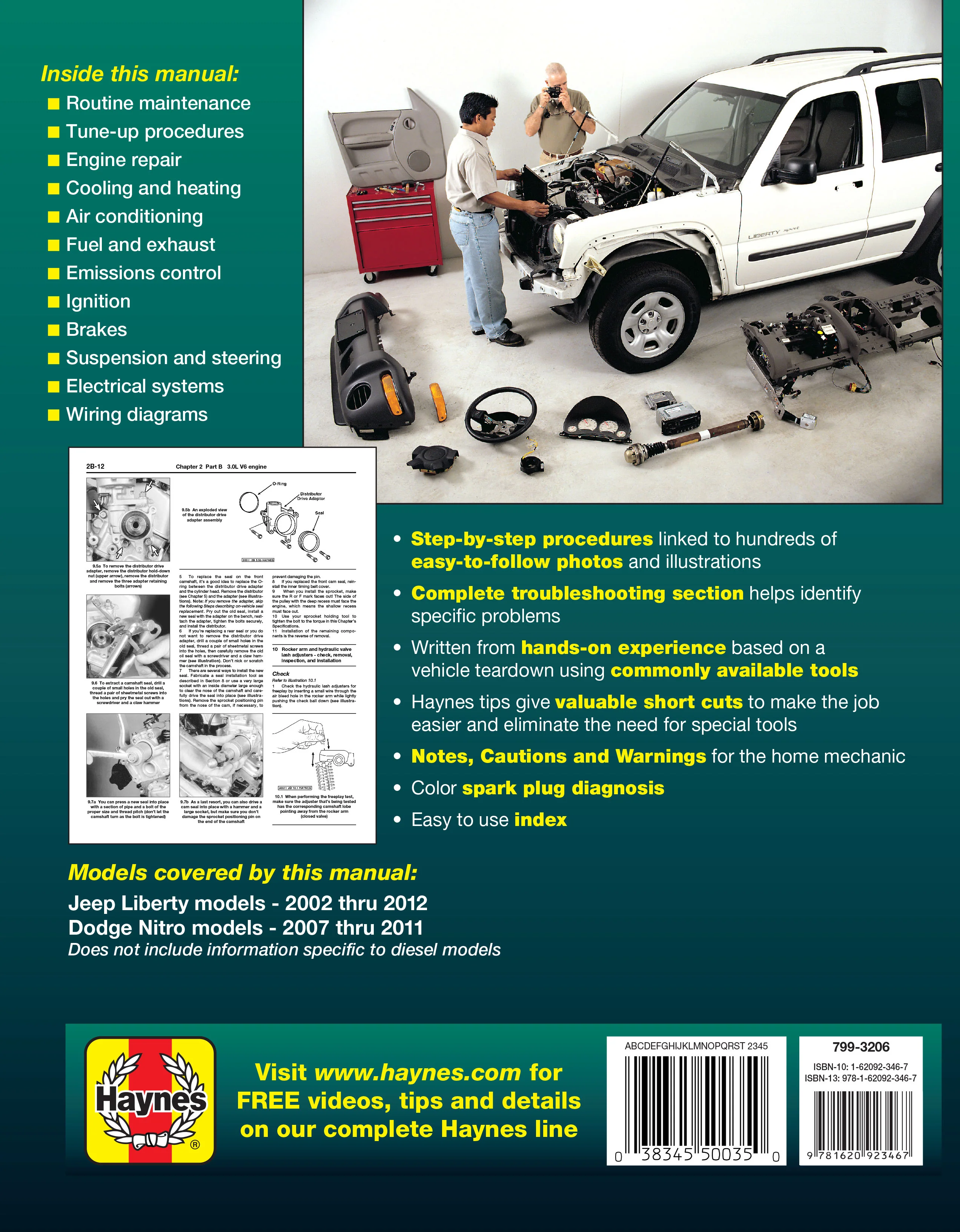 Jeep Liberty (2002-2012) & Dodge Nitro (2007-2011) Haynes Repair Manual (USA) - Image 2