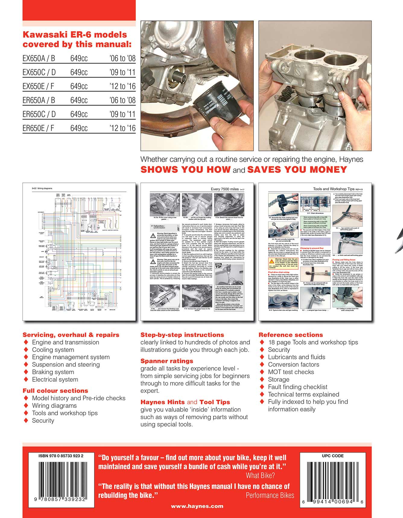 Kawasaki ER-6f & ER-6n (2006-2016) Haynes Repair Manual - Image 3