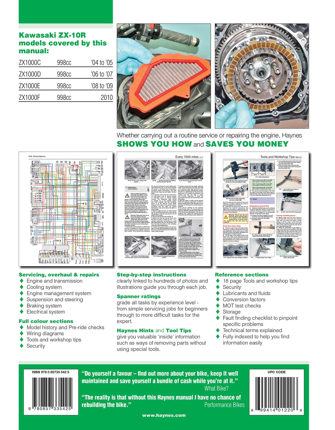 Kawasaki Ninja ZX-10R (2004-2010) Haynes Repair Manual - Image 3