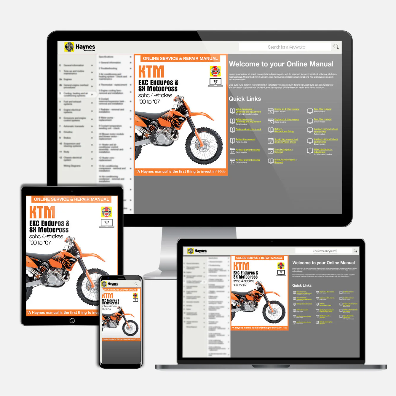KTM EXC Enduro & SX Motocross (2000-2007) Haynes Repair Manual - Image 9