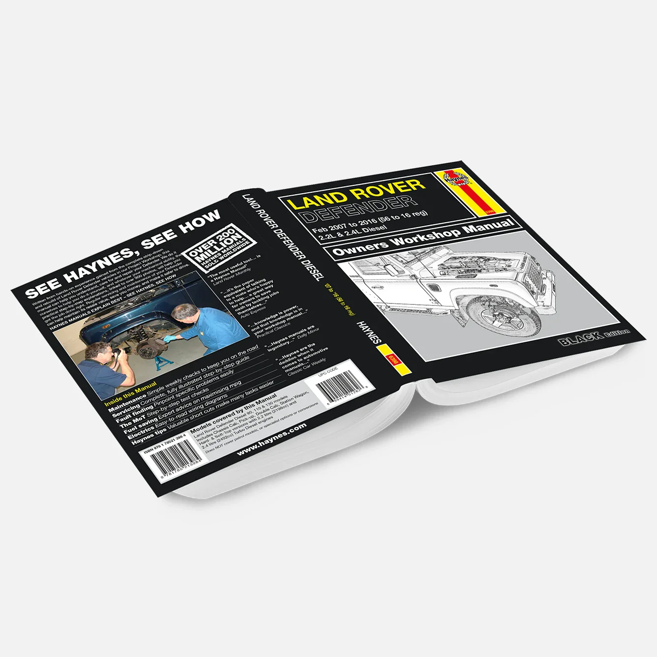 Land Rover Defender Diesel (Feb 2007-2016) 56 to 16 Haynes Repair Manual - Premium Hardback Black Edition - Image 2