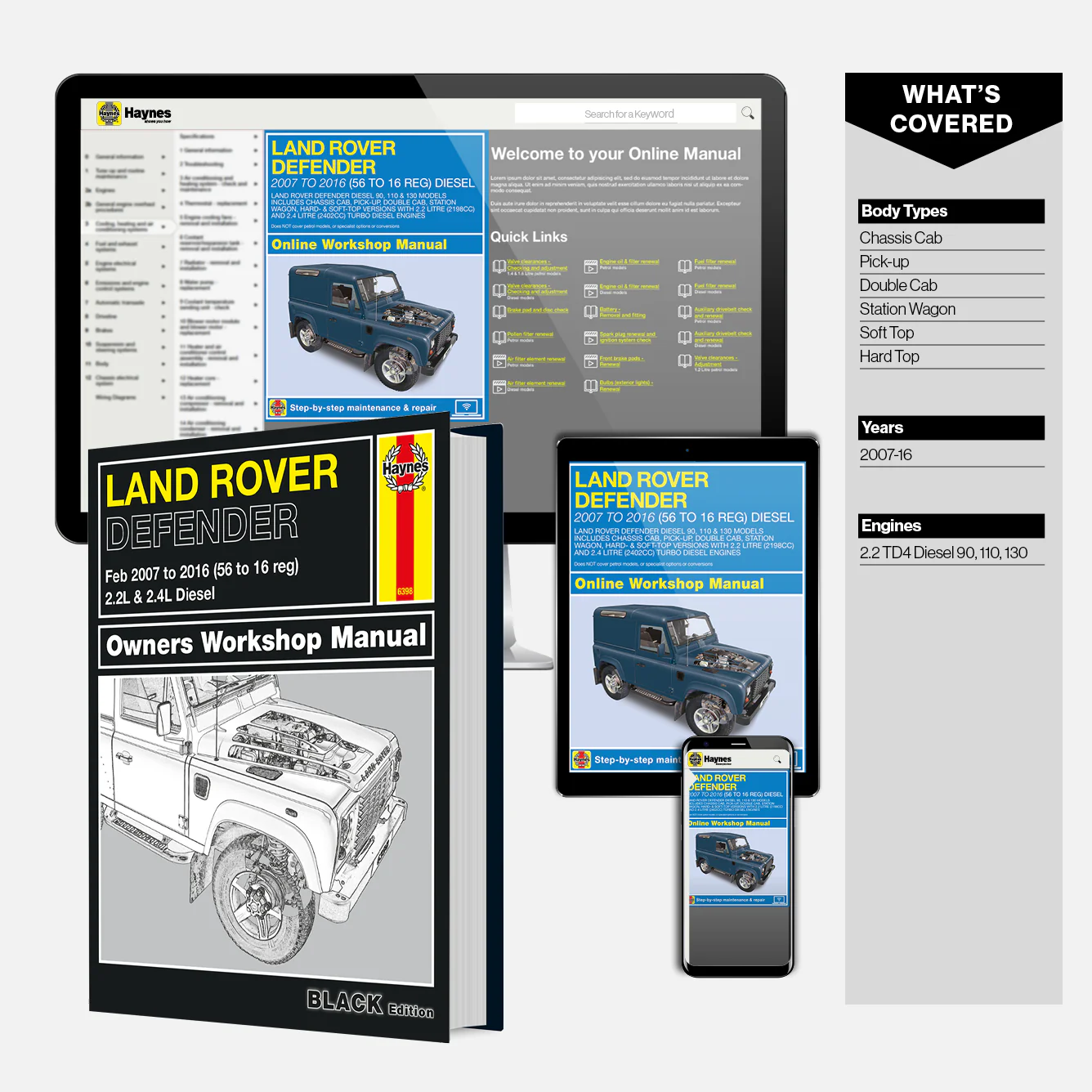 Land Rover Defender Diesel (Feb 2007-2016) 56 to 16 Haynes Repair Manual - Premium Hardback Black Edition - Image 9