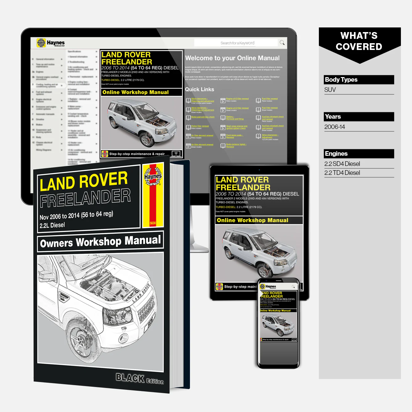 Land Rover Freelander (Nov 2006-2014) Haynes Repair Manual - Premium Hardback Black Edition - Image 9