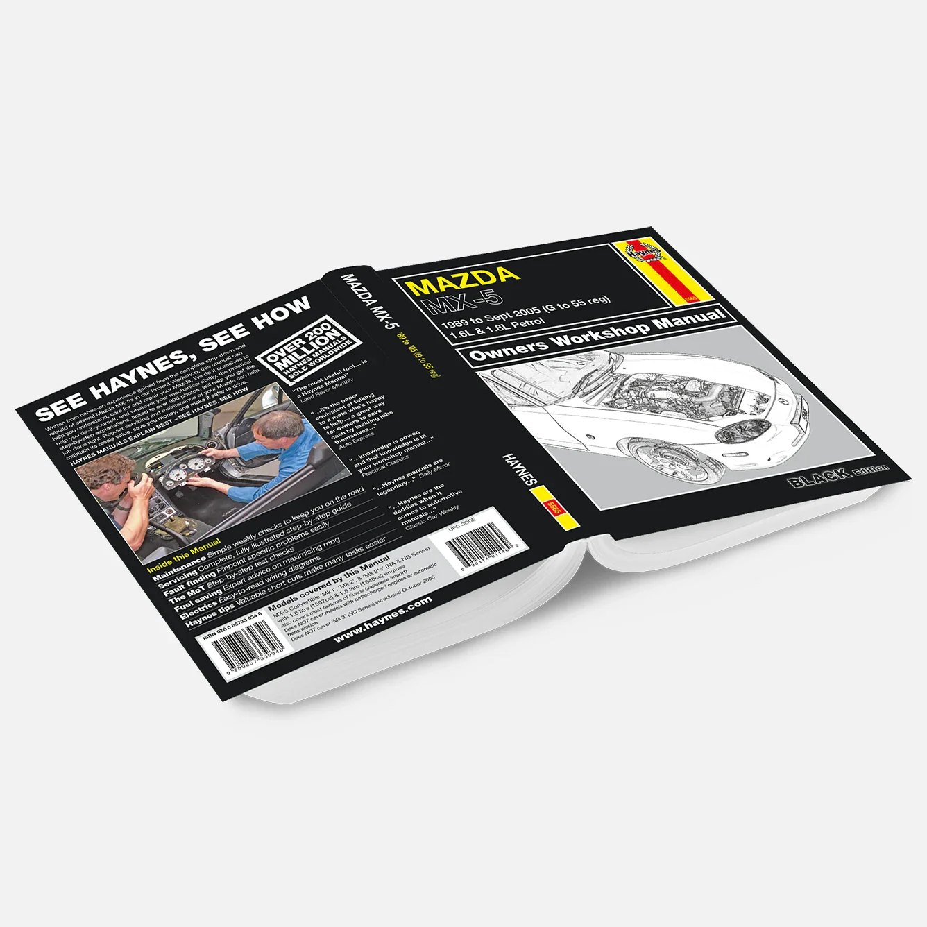Mazda MX-5 (1989-2005) Haynes Repair Manual - Premium Hardback Black Edition - Image 2
