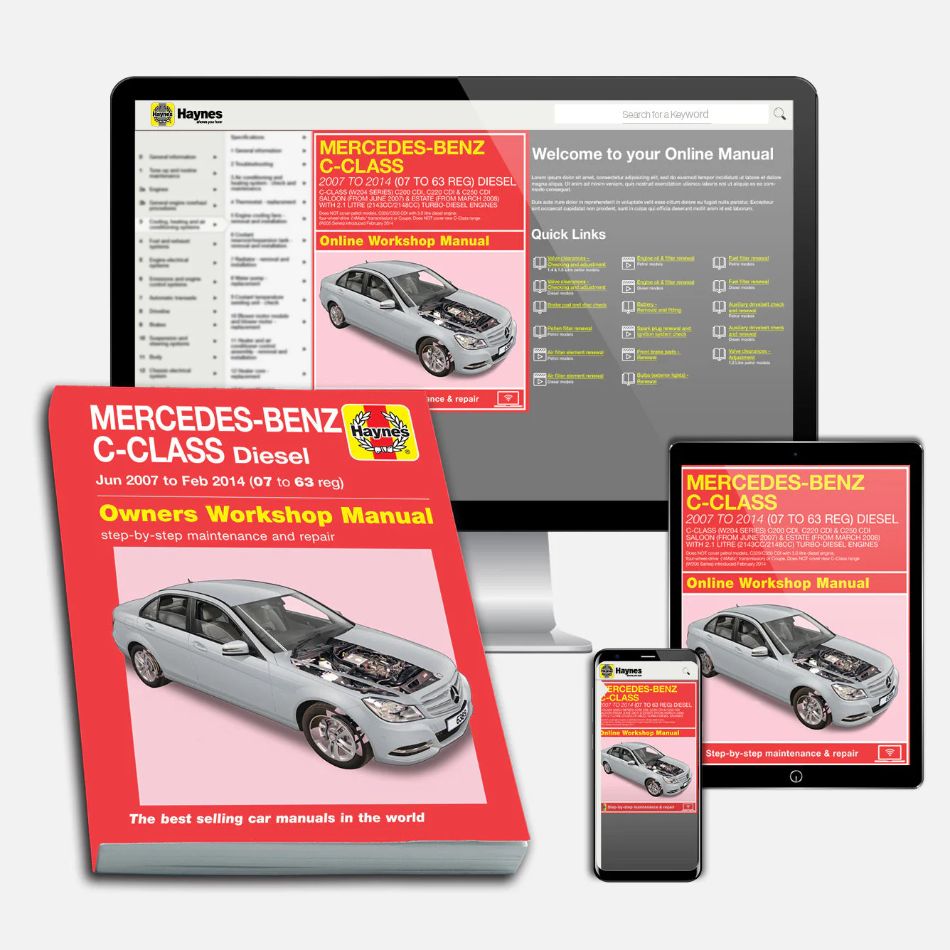 Mercedes-Benz C-Class Diesel (Jun 2007-Feb 2014) 07 to 63 Haynes Repair Manual