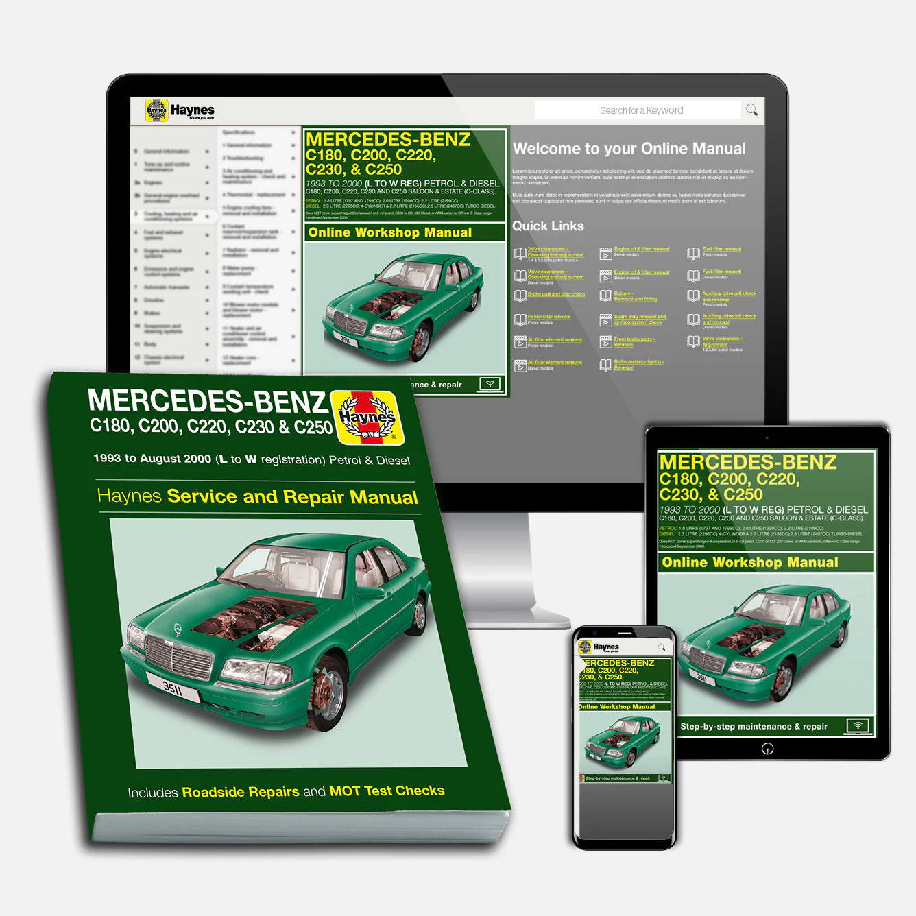 Mercedes-Benz C-Class Petrol & Diesel (1993-Aug 2000) Haynes Repair Manual