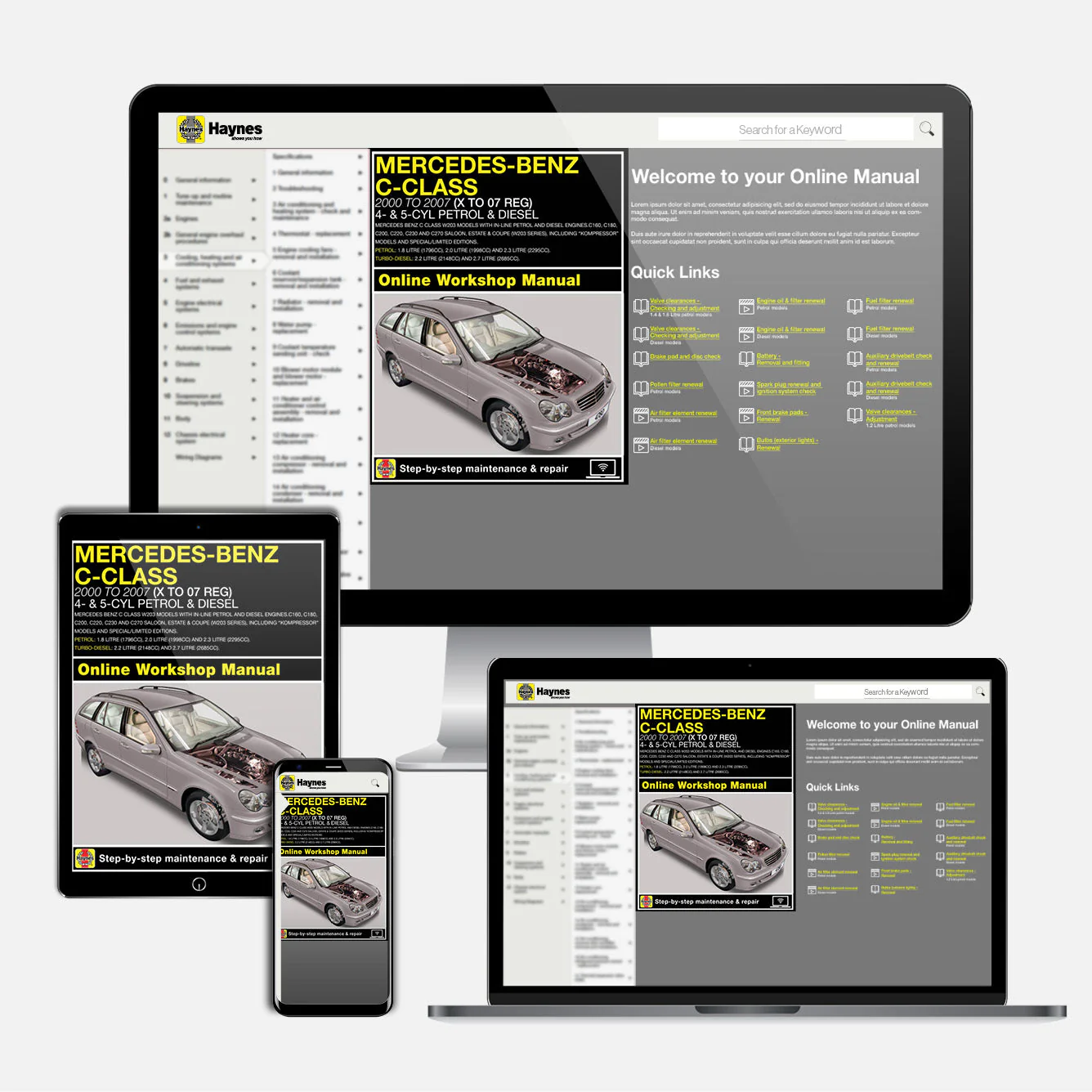 Mercedes-Benz C-Class Petrol & Diesel (Sept 2000-May 2007) Haynes Repair Manual - Image 9