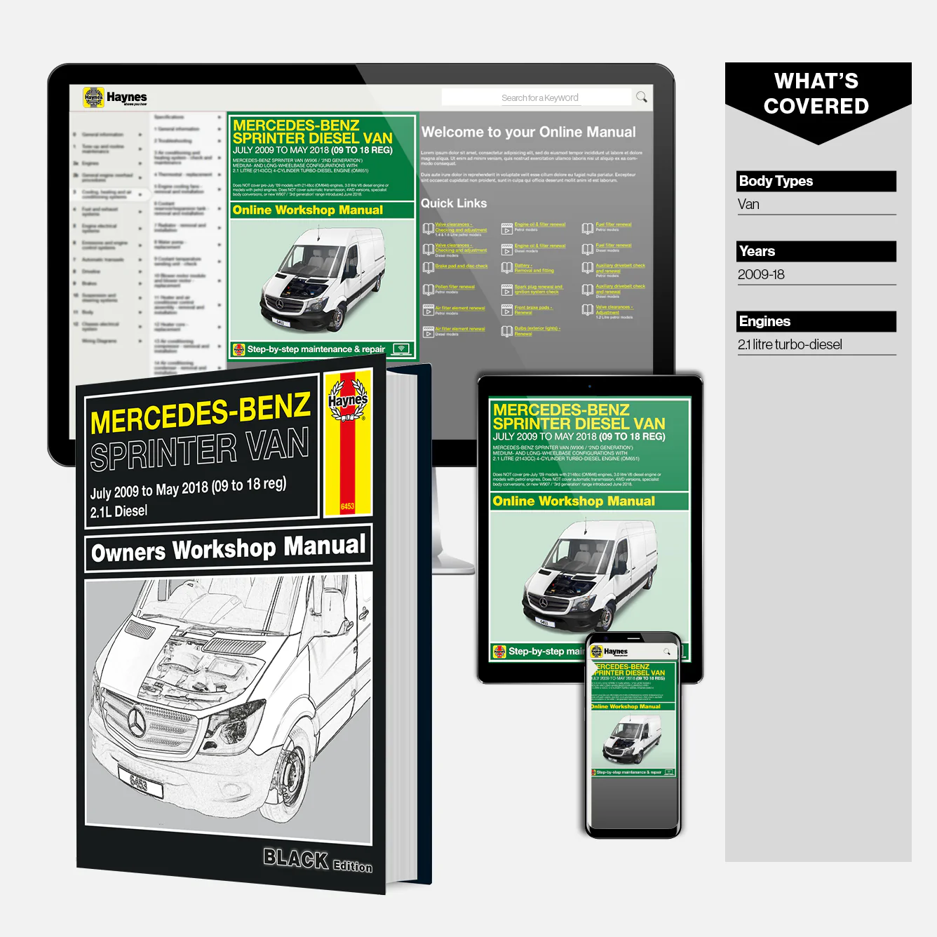 Mercedes-Benz Sprinter Diesel Vans July 2009-May 2018 (09 to 18 reg) Haynes Repair Manual - Premium Hardback Black Edition - Image 9