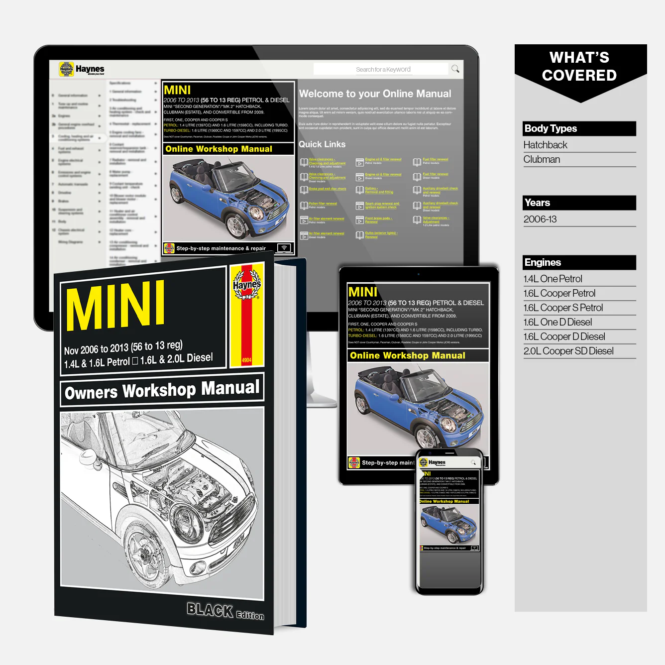 MINI Petrol & Diesel (Nov 2006-2013) Haynes Repair Manual - Premium Hardback Black Edition - Image 9