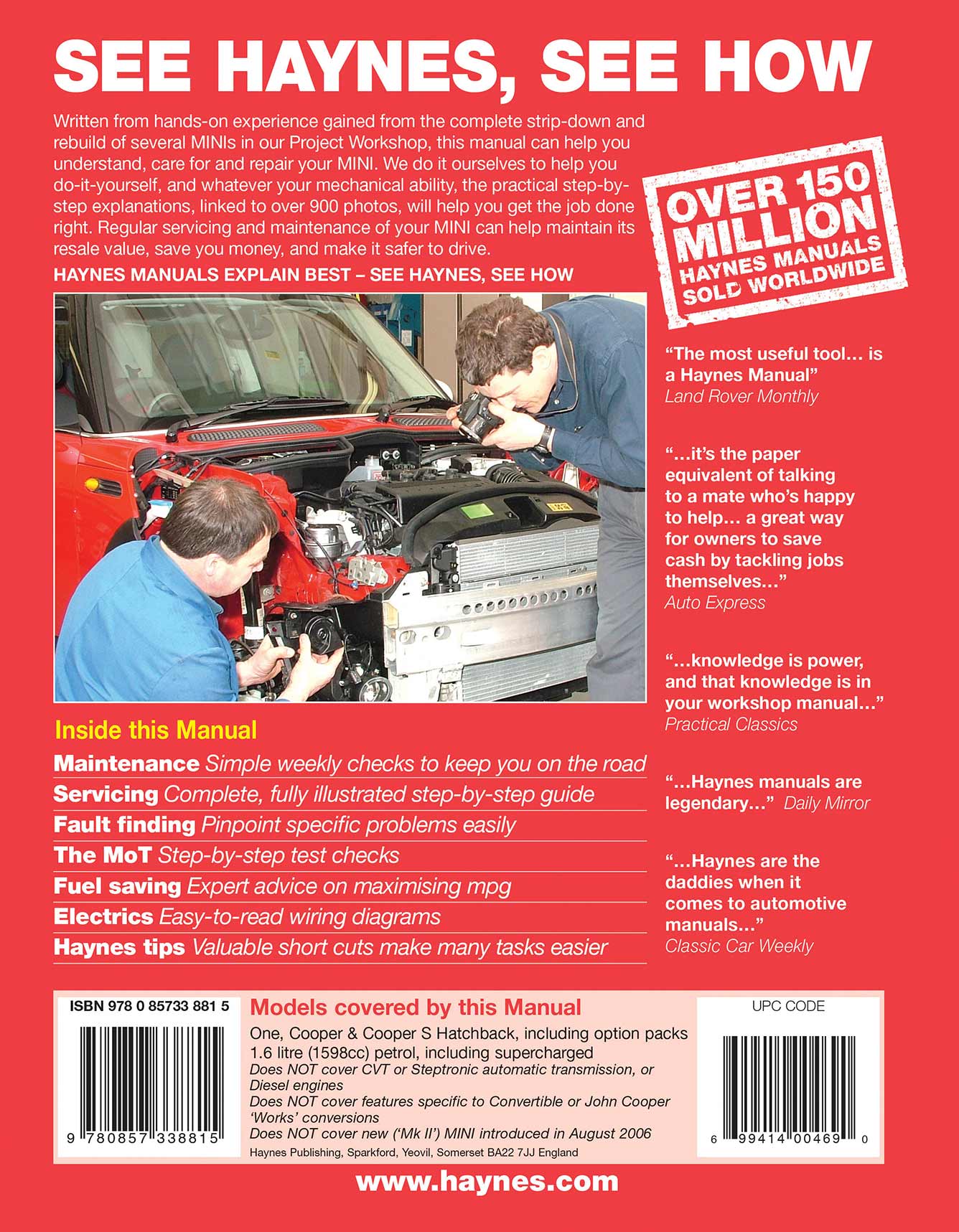 MINI Petrol (July 2001-2006) Haynes Repair Manual - Image 3