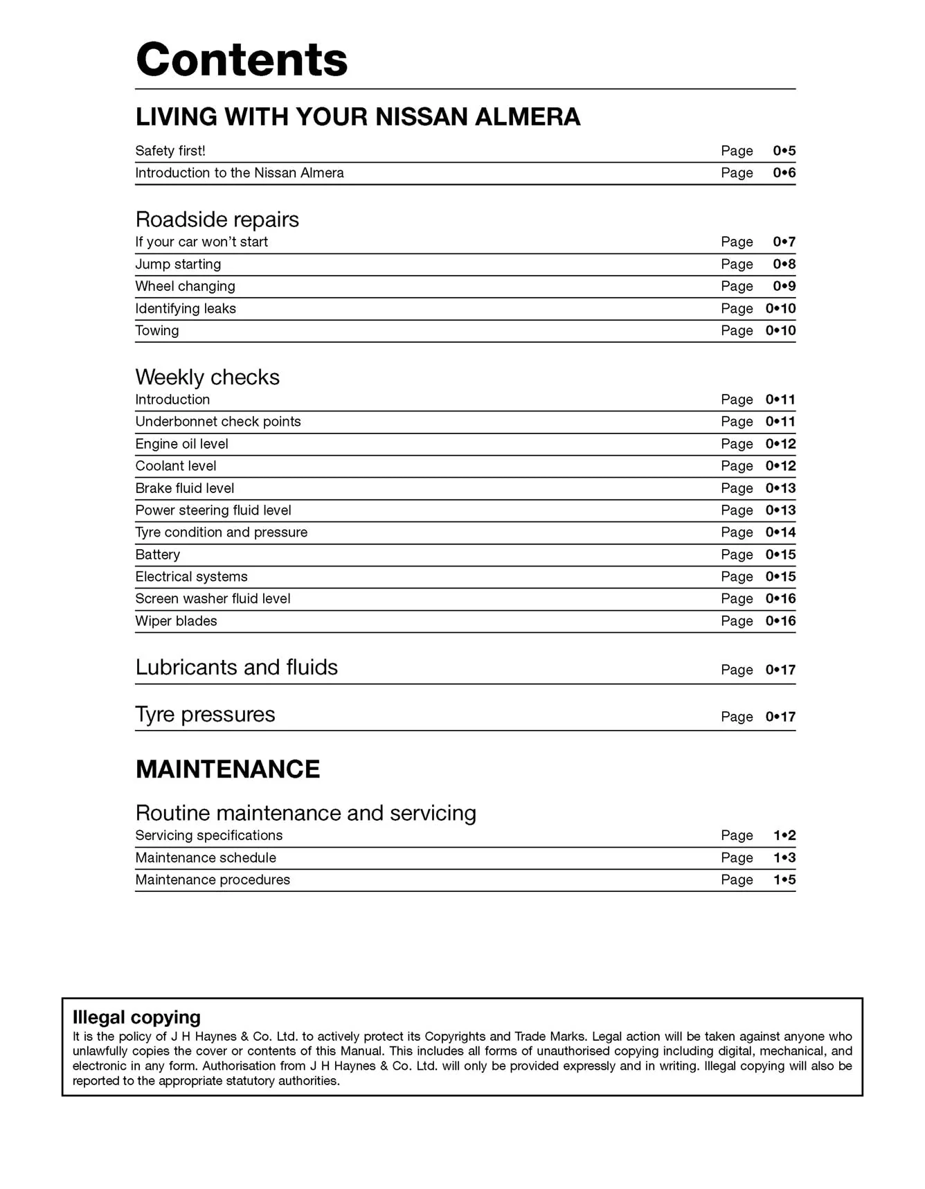 Nissan Almera Petrol (1995-Feb 2000) Haynes Repair Manual - Image 3