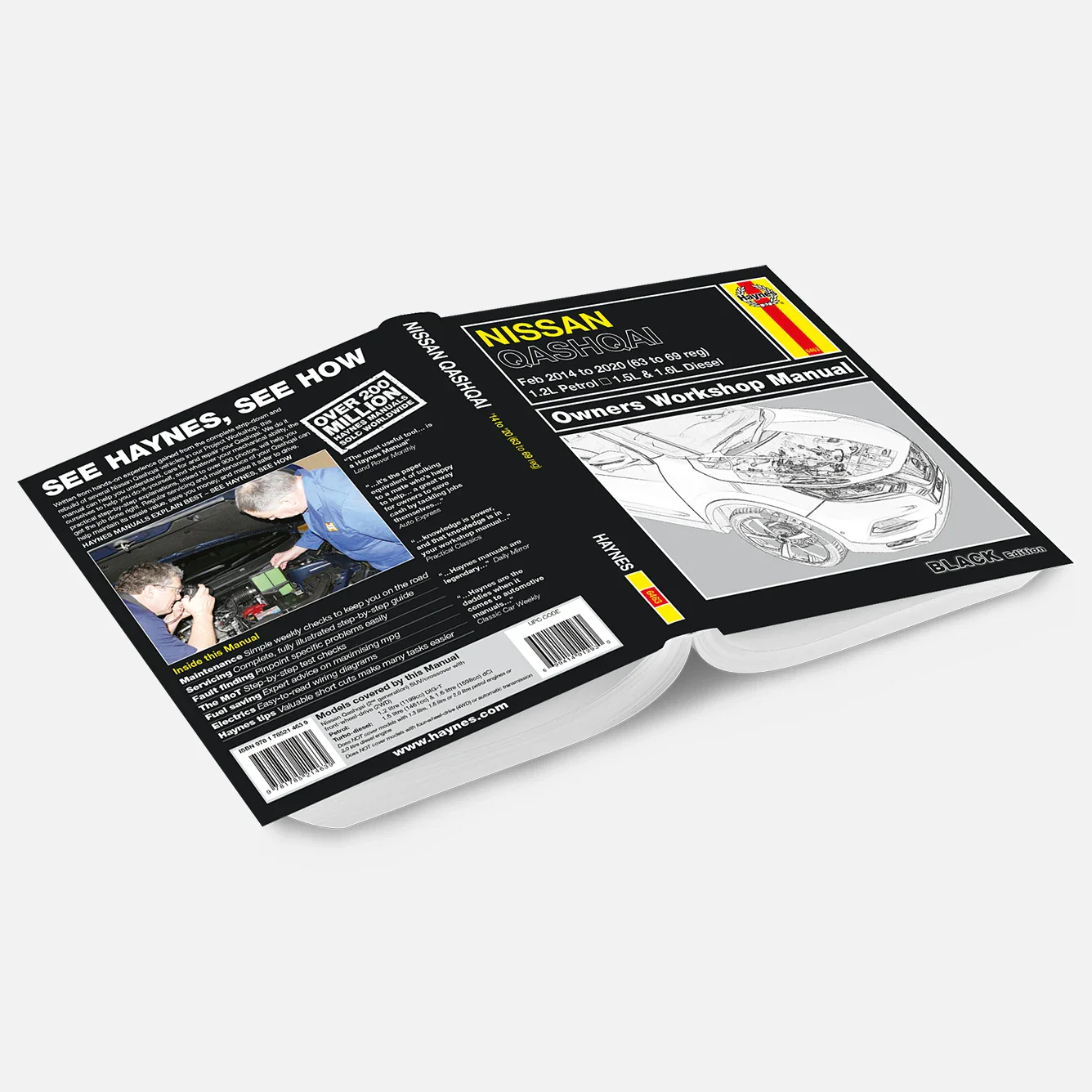 Nissan Qashqai (Feb 2014-2020) 63 to 69 Haynes Repair Manual - Premium Hardback Black Edition - Image 2