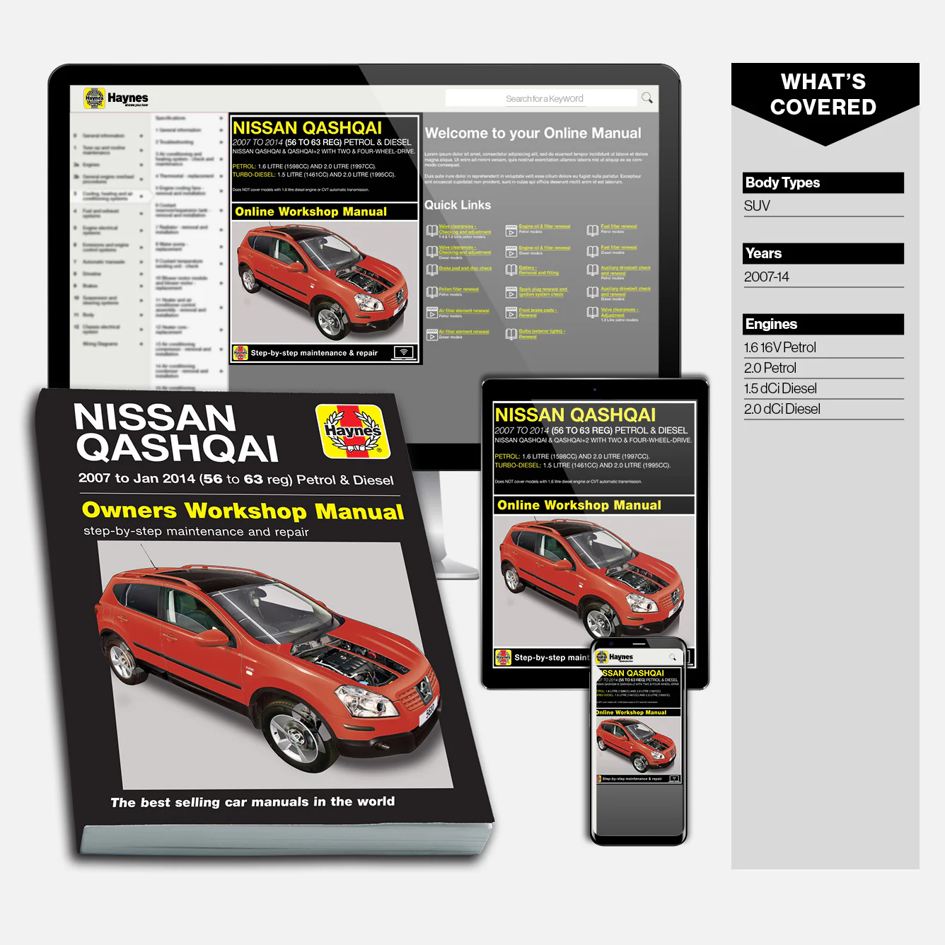 Nissan Qashqai Petrol & Diesel (2007-2014) Haynes Repair Manual