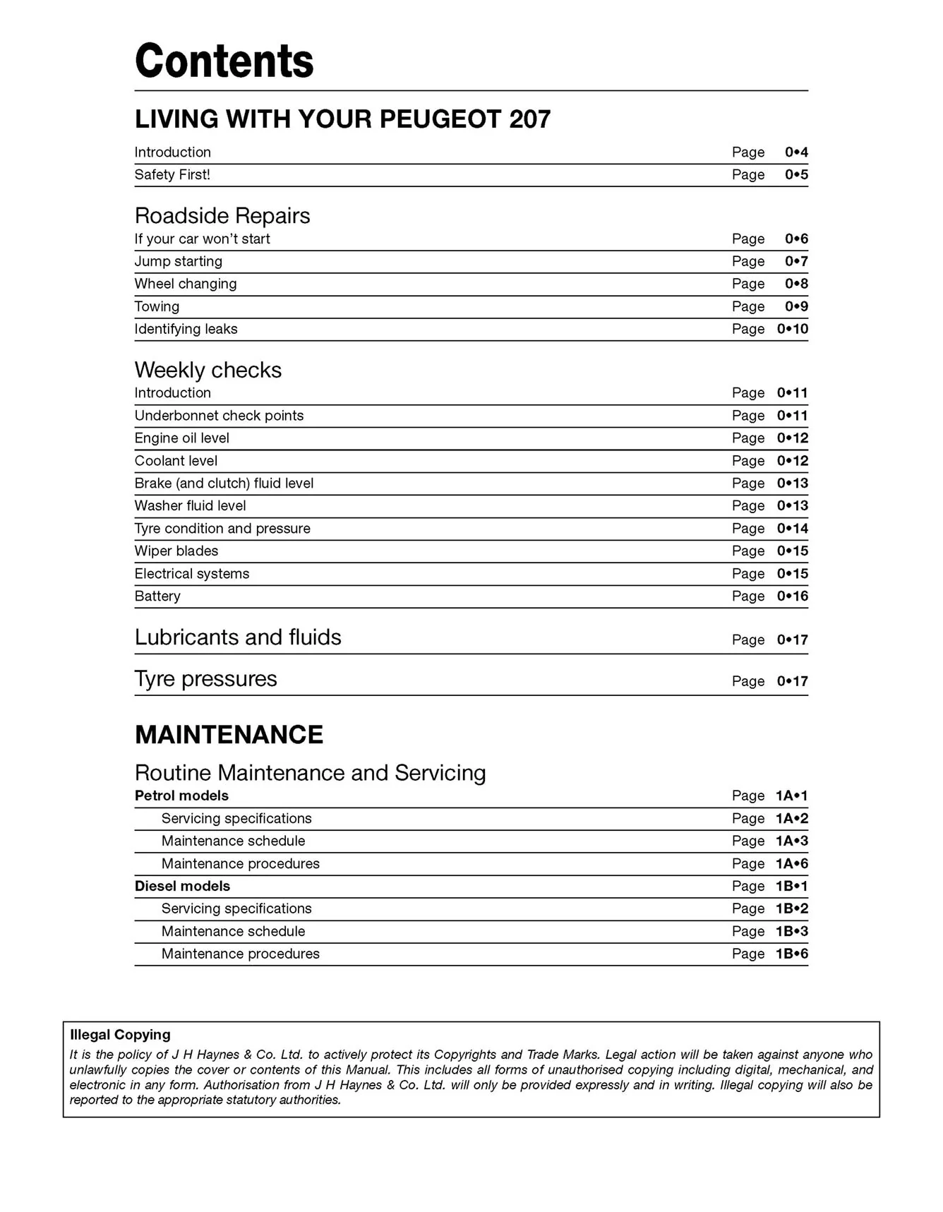 Peugeot 207 Petrol & Diesel 2006-2013 Haynes Repair Manual - Image 4